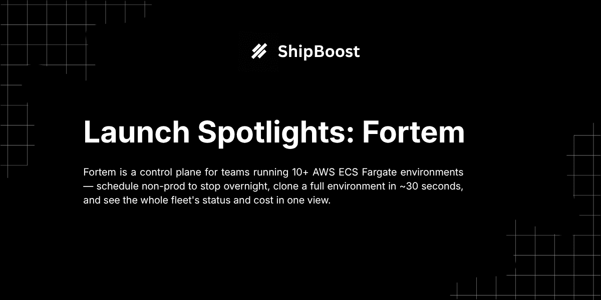 Fortem ECS Fargate control plane — Launch Spotlight cover