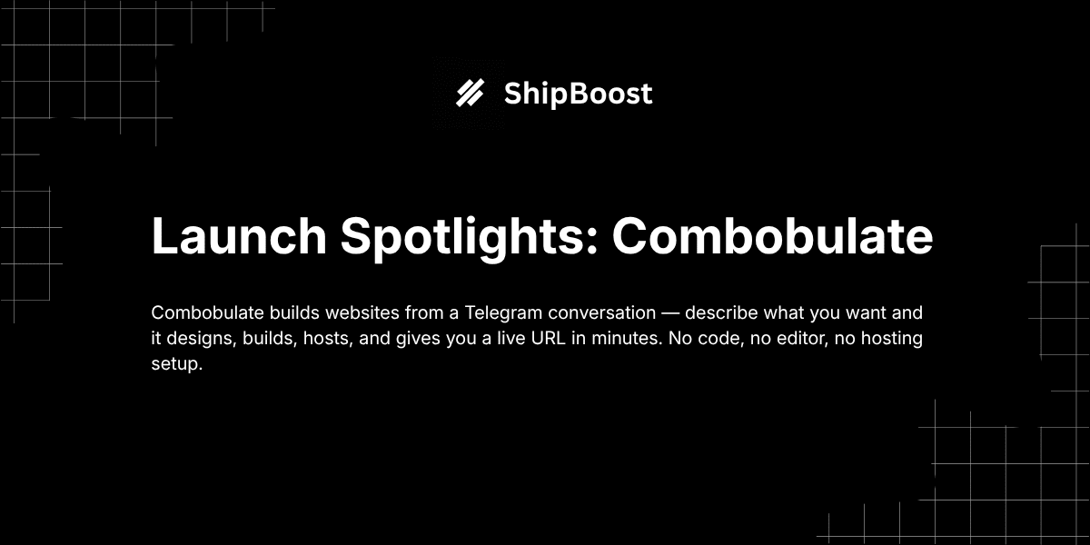 Combobulate build websites by chatting — Launch Spotlight cover