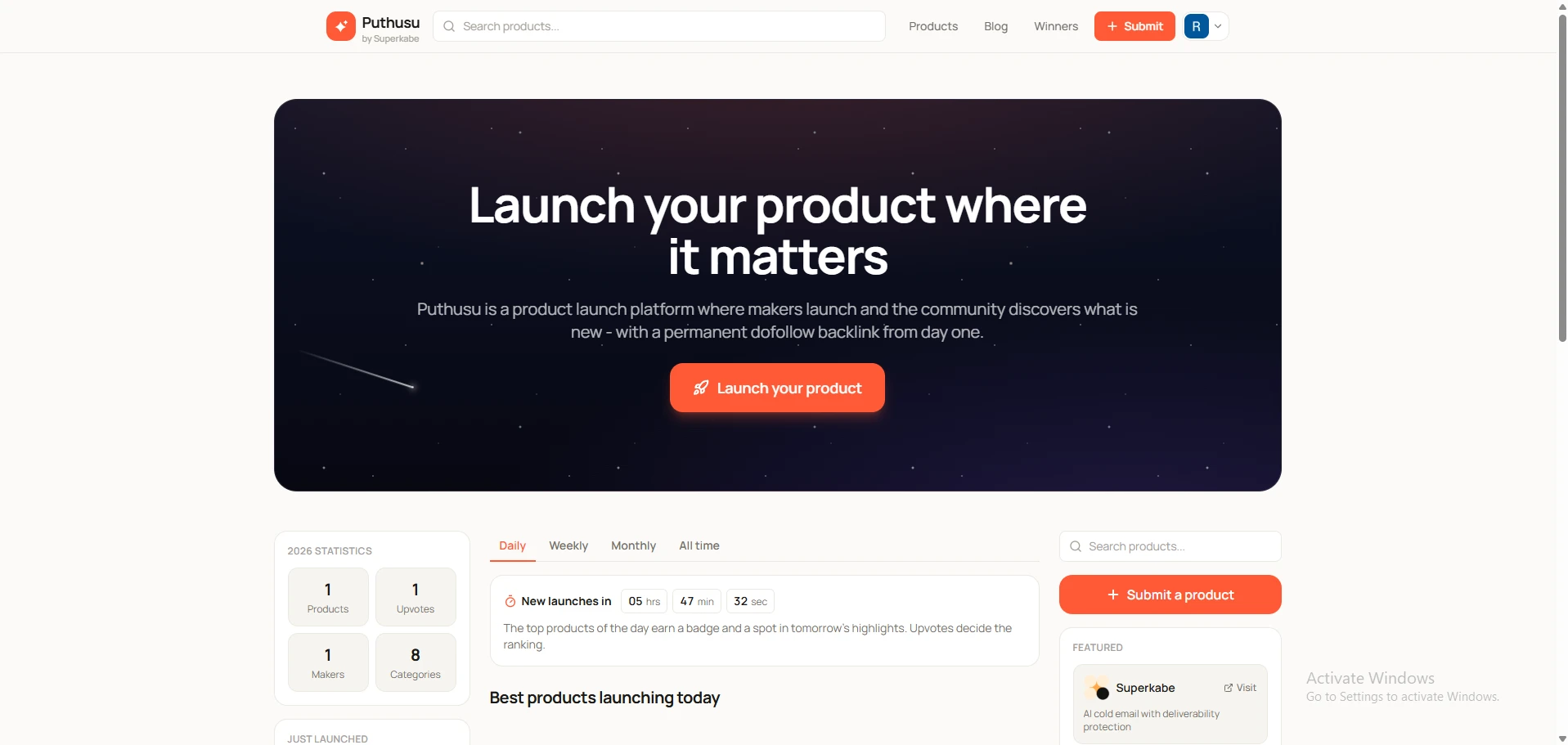 Puthusu product launch platform