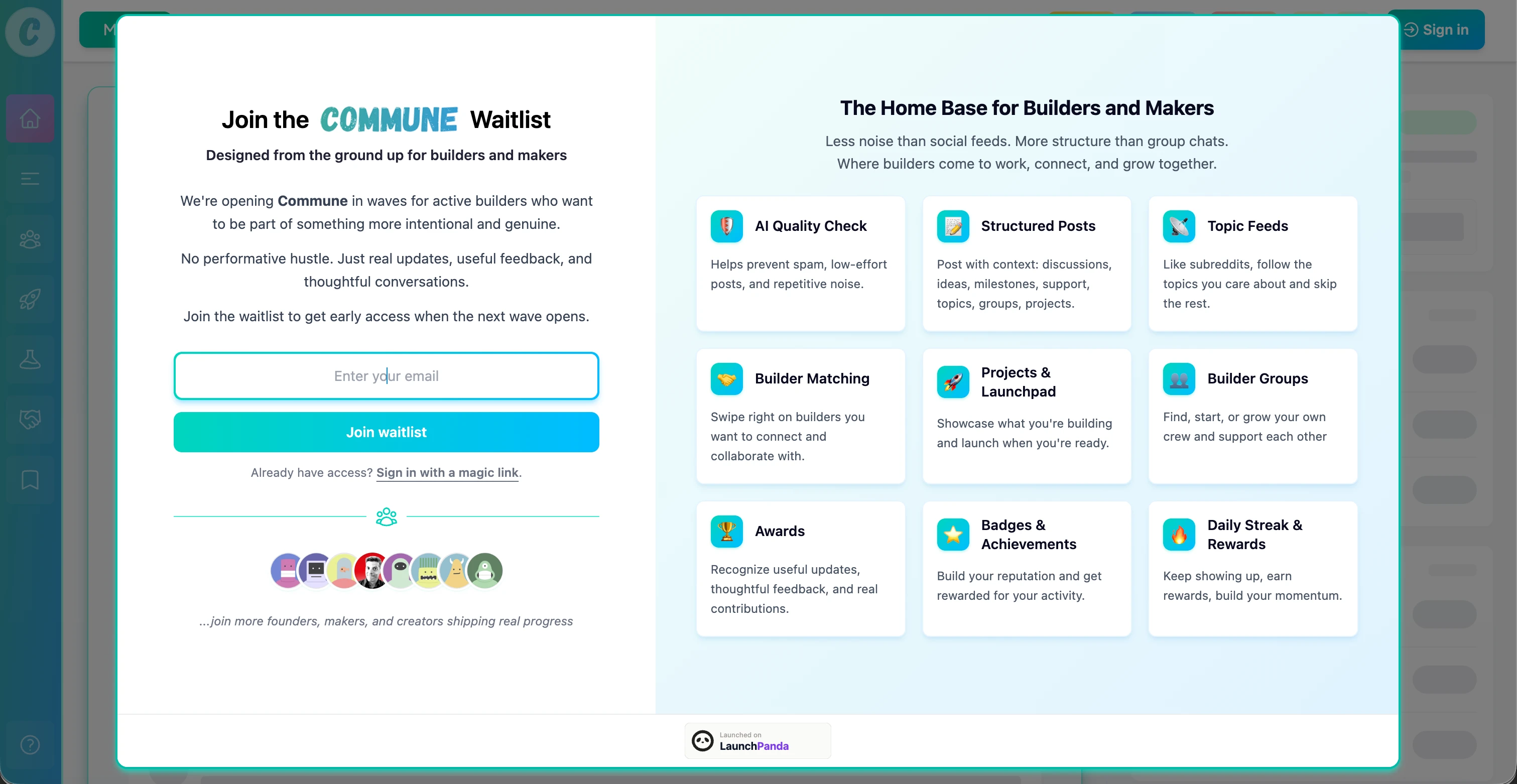 Commune community platform for indie makers