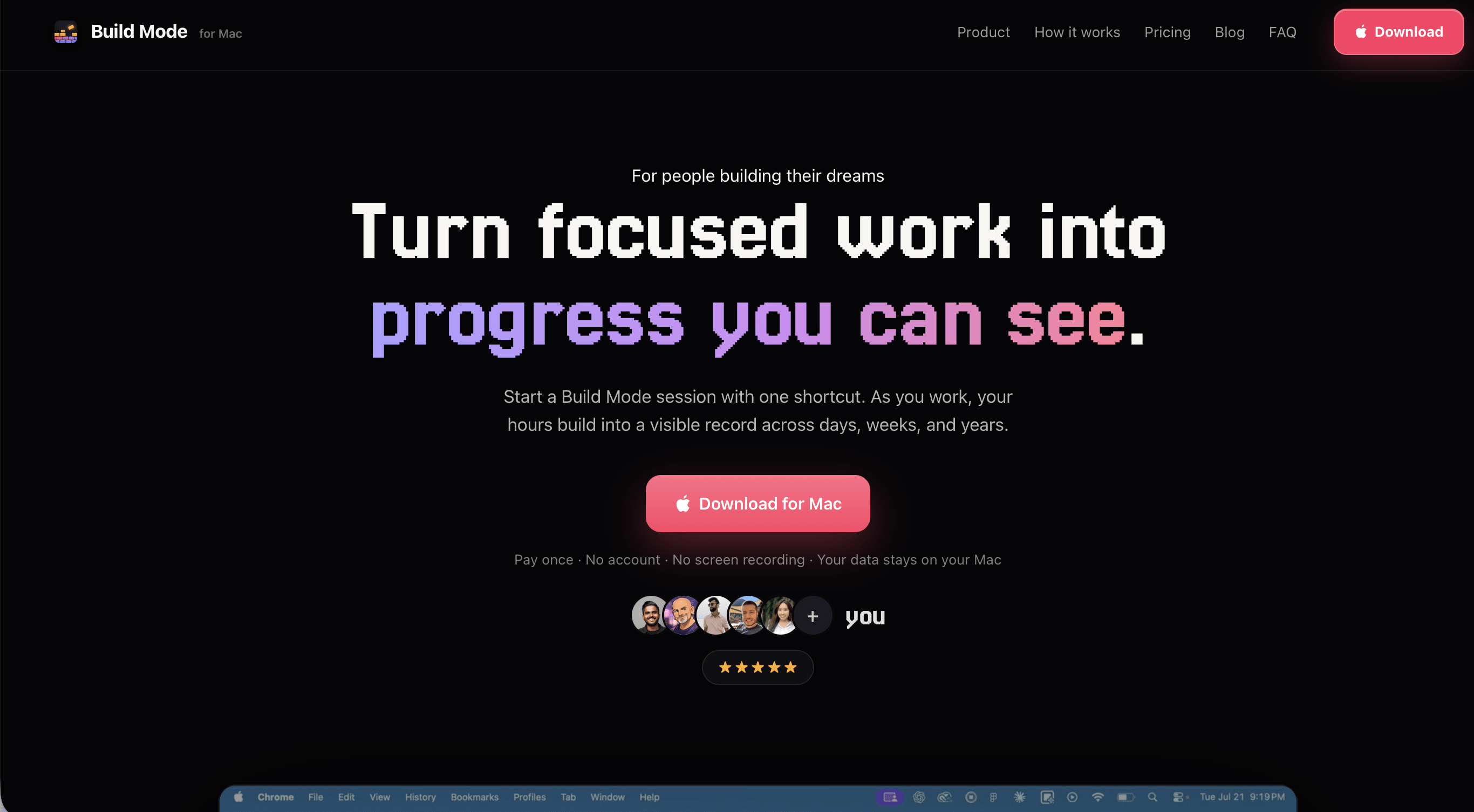 Build Mode Mac time tracker with notch timer