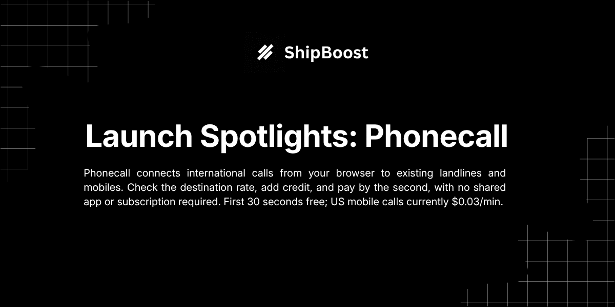 Phonecall international calling from a browser
