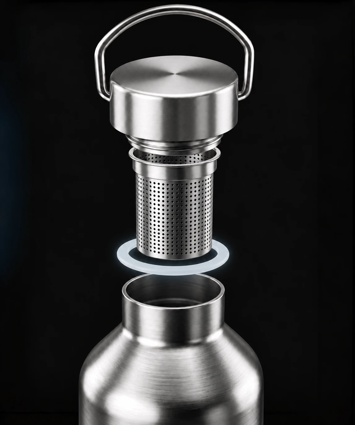 Ocemida H2Stash hollow steel cap with screw-on infuser