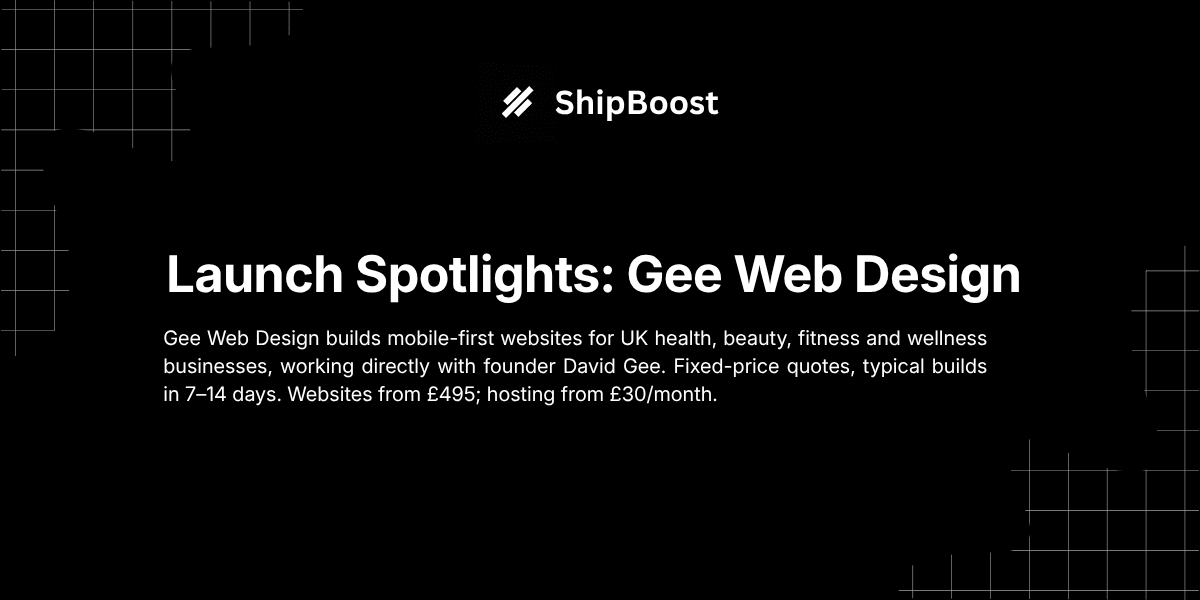 Gee Web Design UK websites for wellness businesses