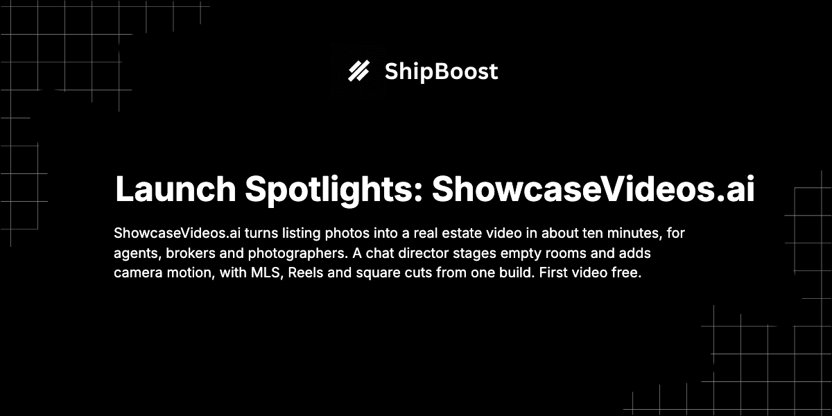 ShowcaseVideos.ai AI real estate video from listing photos