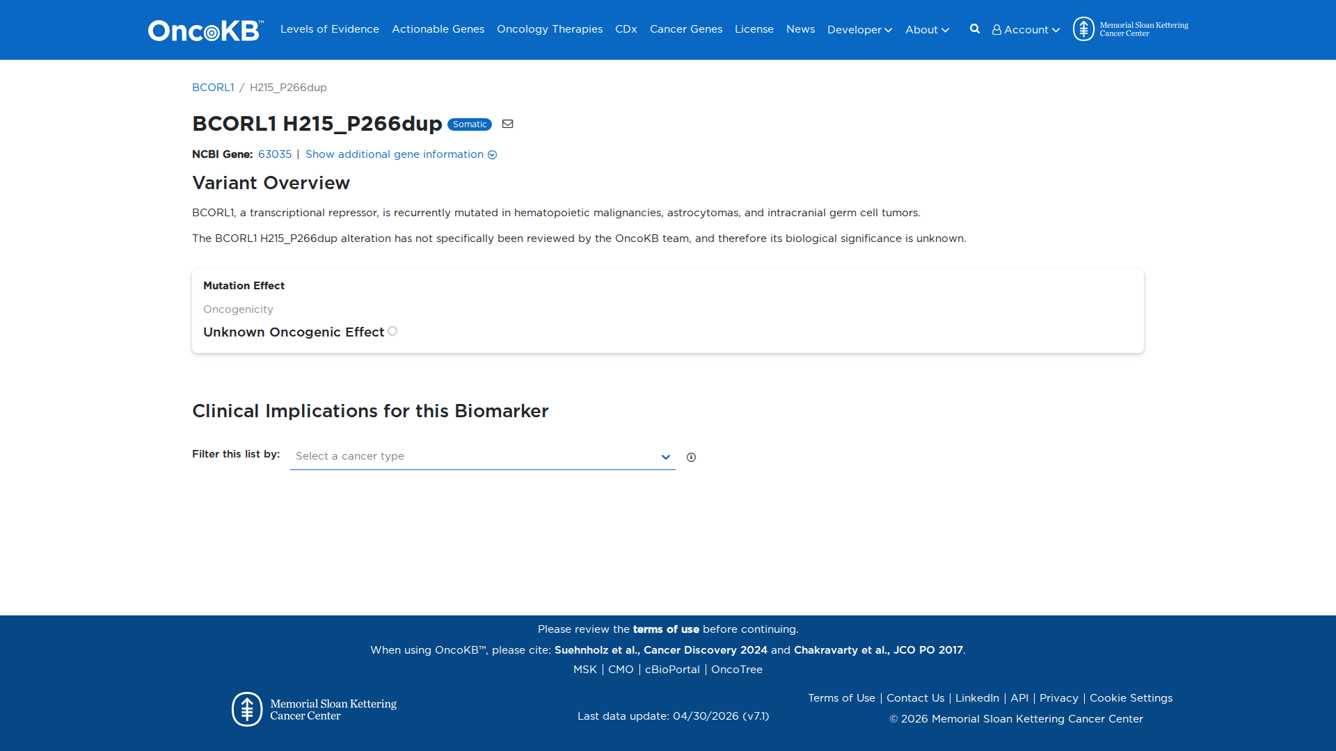 OncoKB Preview