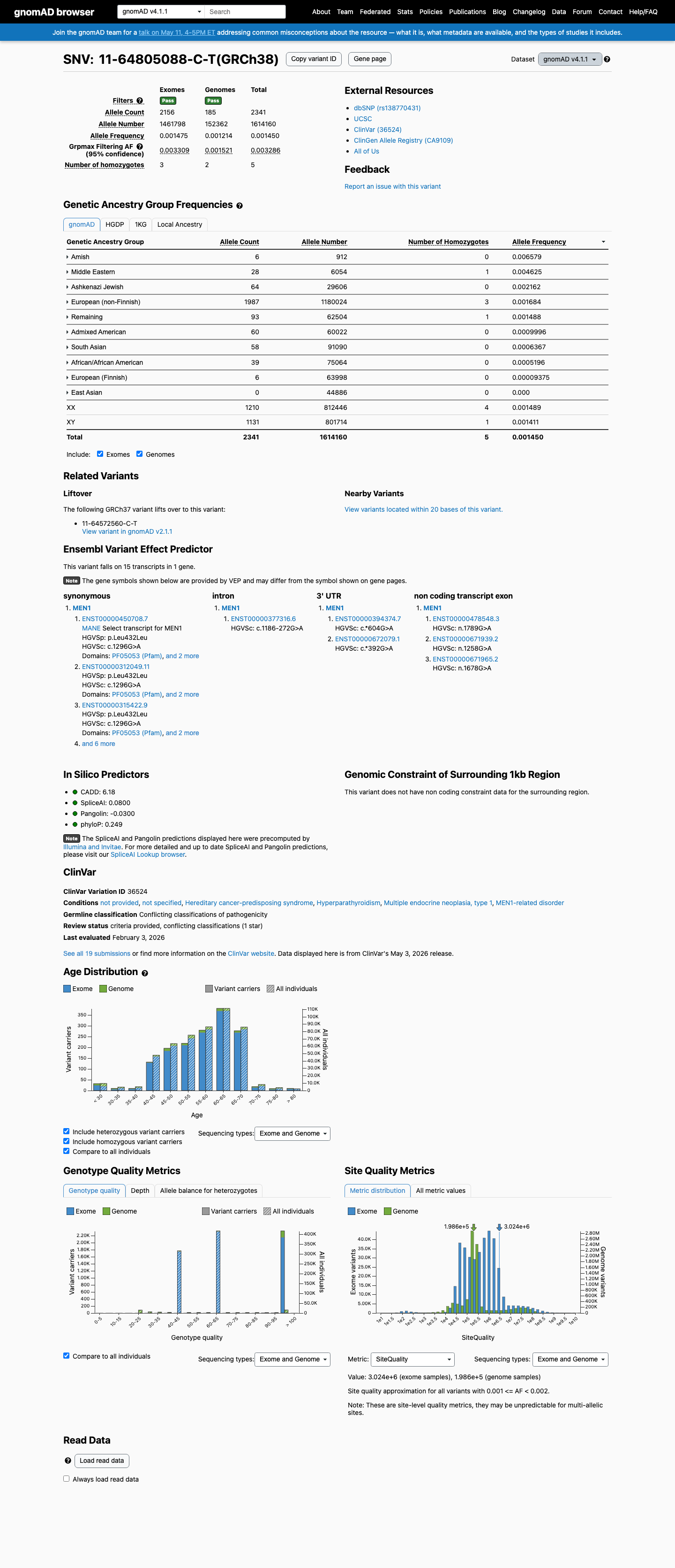gnomAD v4.1 evidence