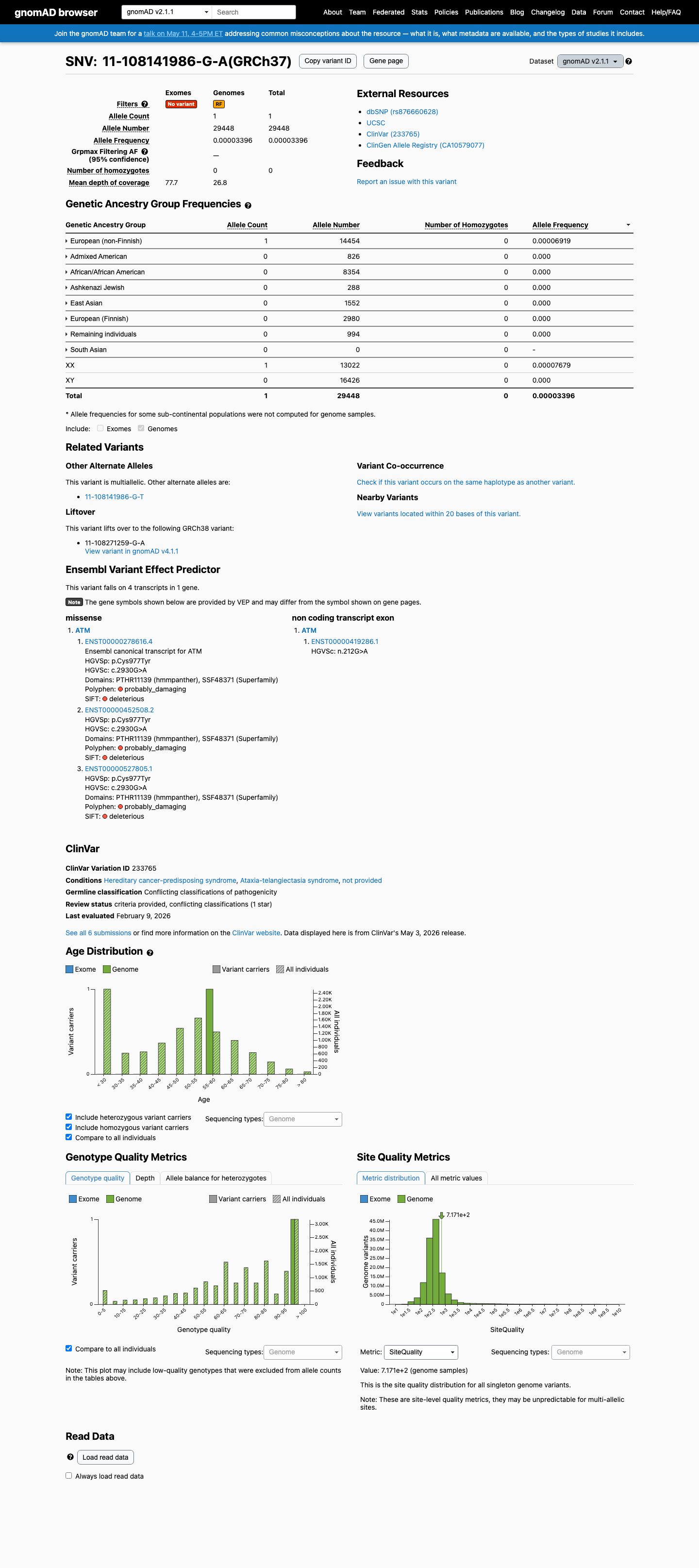 gnomAD v2.1 evidence
