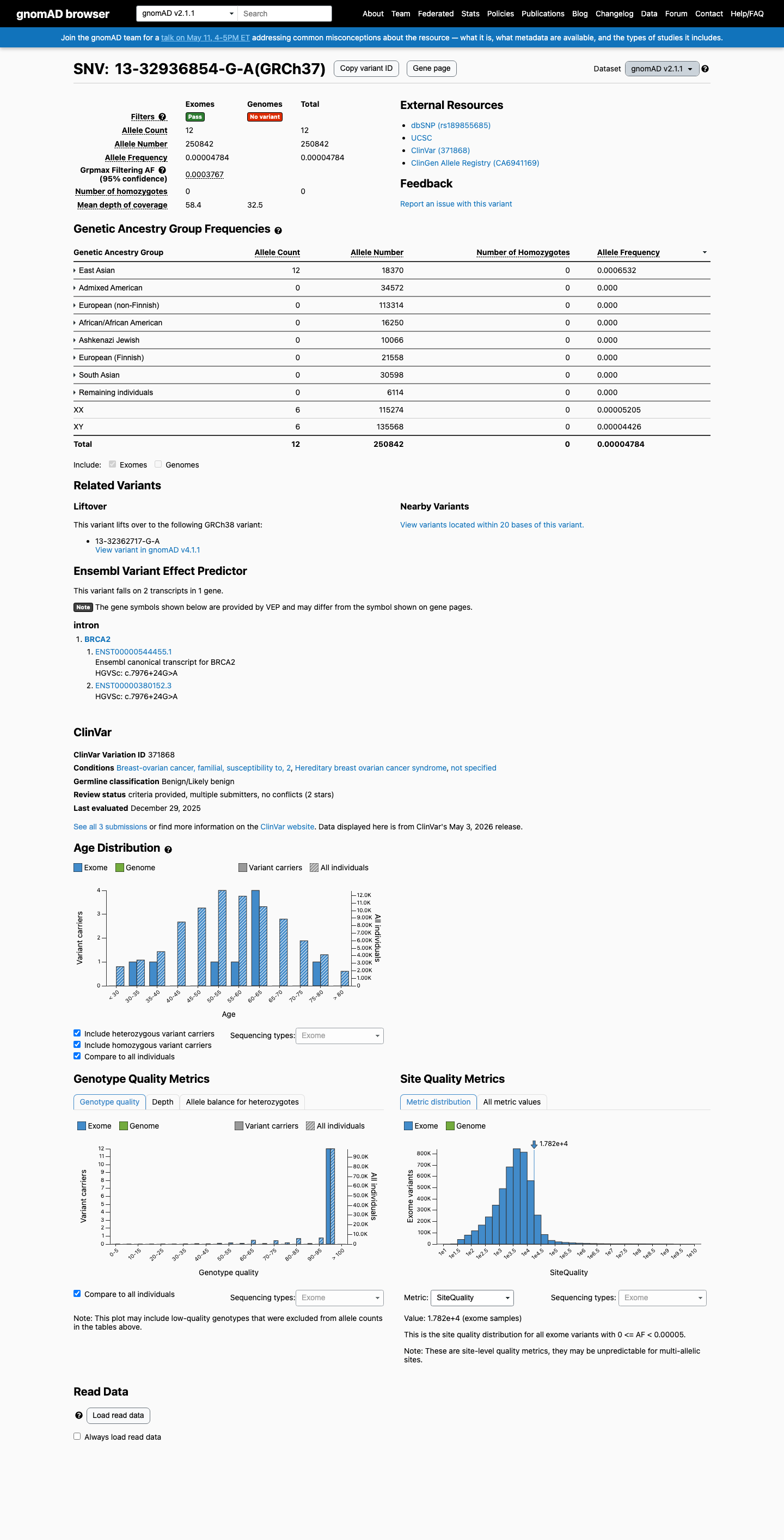 gnomAD v2.1 evidence