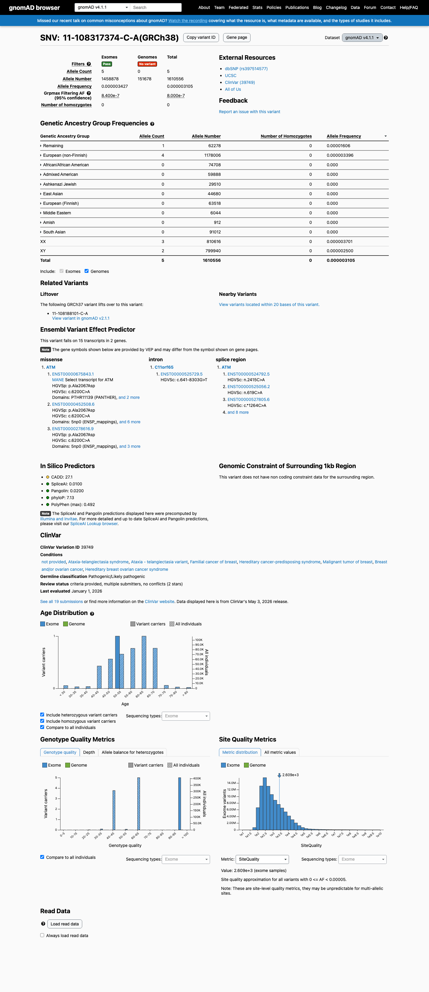 gnomAD v4.1 evidence
