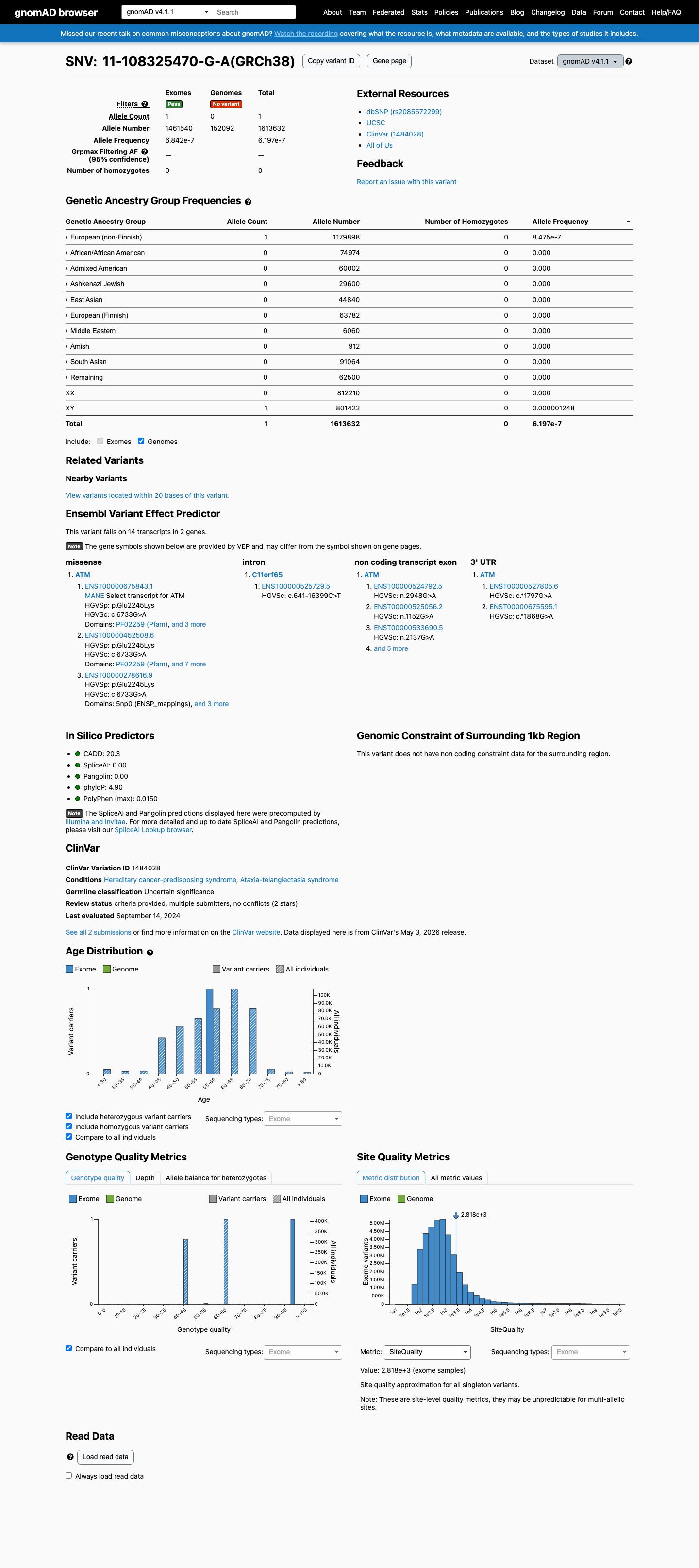 gnomAD v4.1 evidence