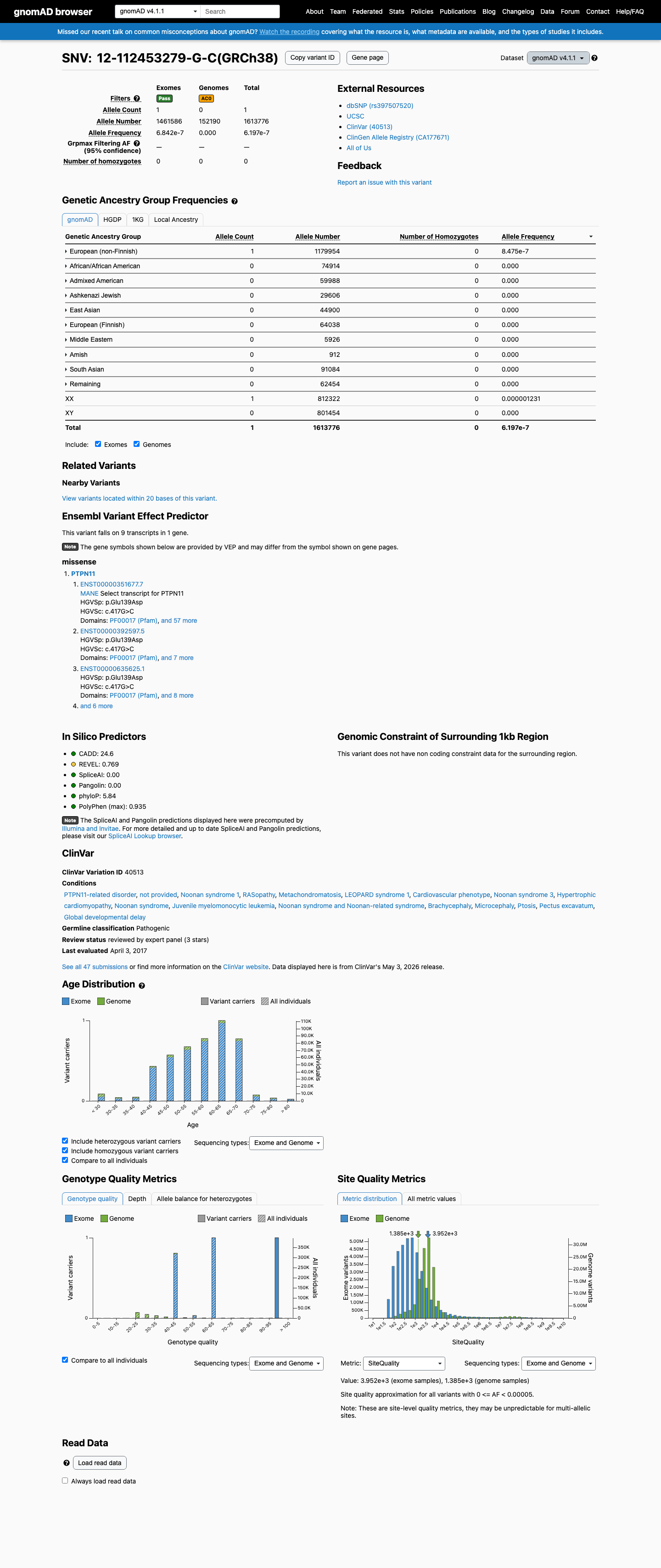 gnomAD v4.1 evidence