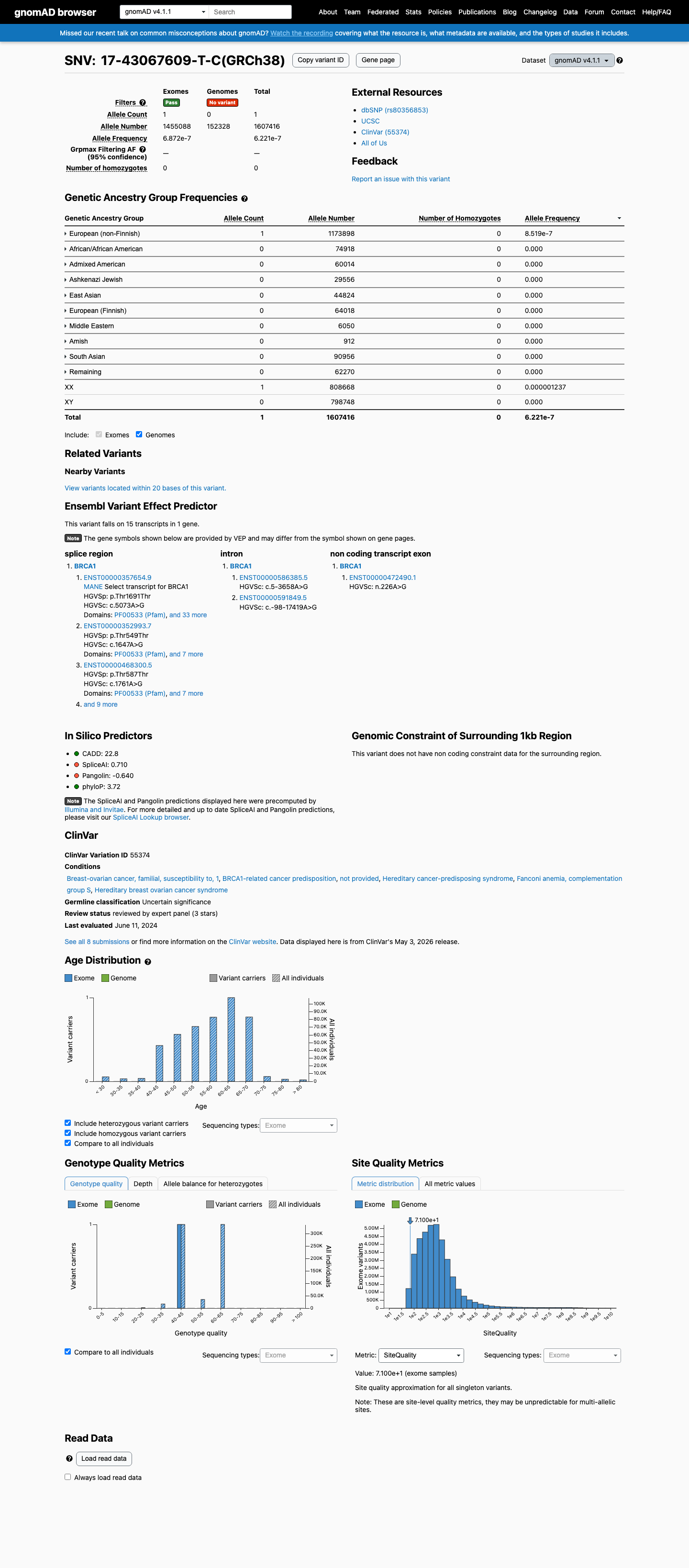 gnomAD v4.1 evidence