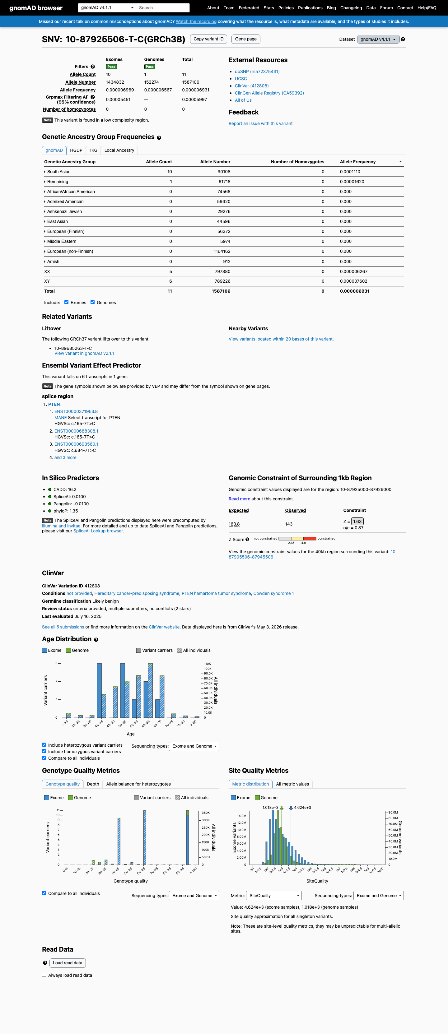 gnomAD v4.1 evidence