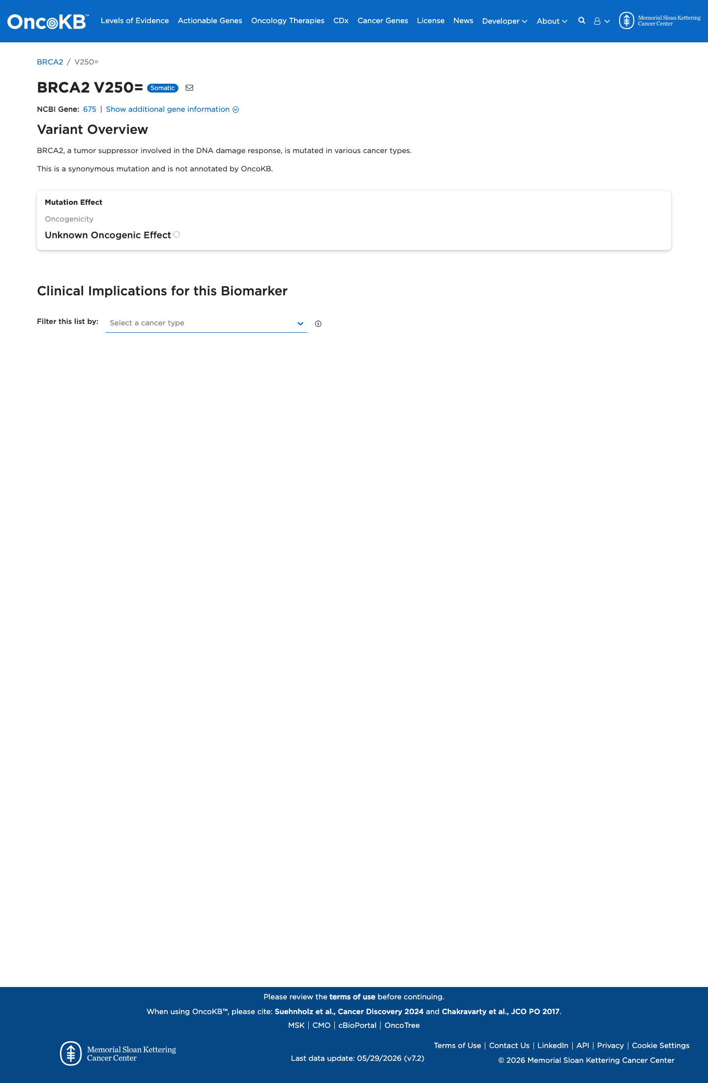 Functional / OncoKB screenshot