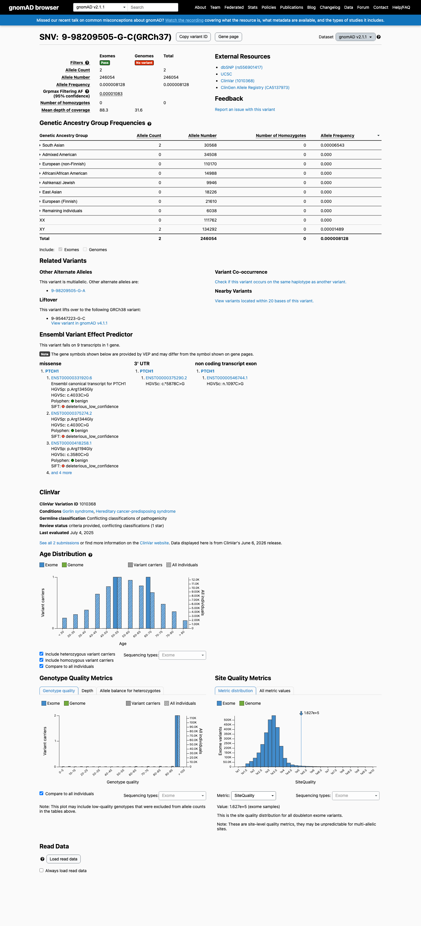 gnomAD v2.1 screenshot