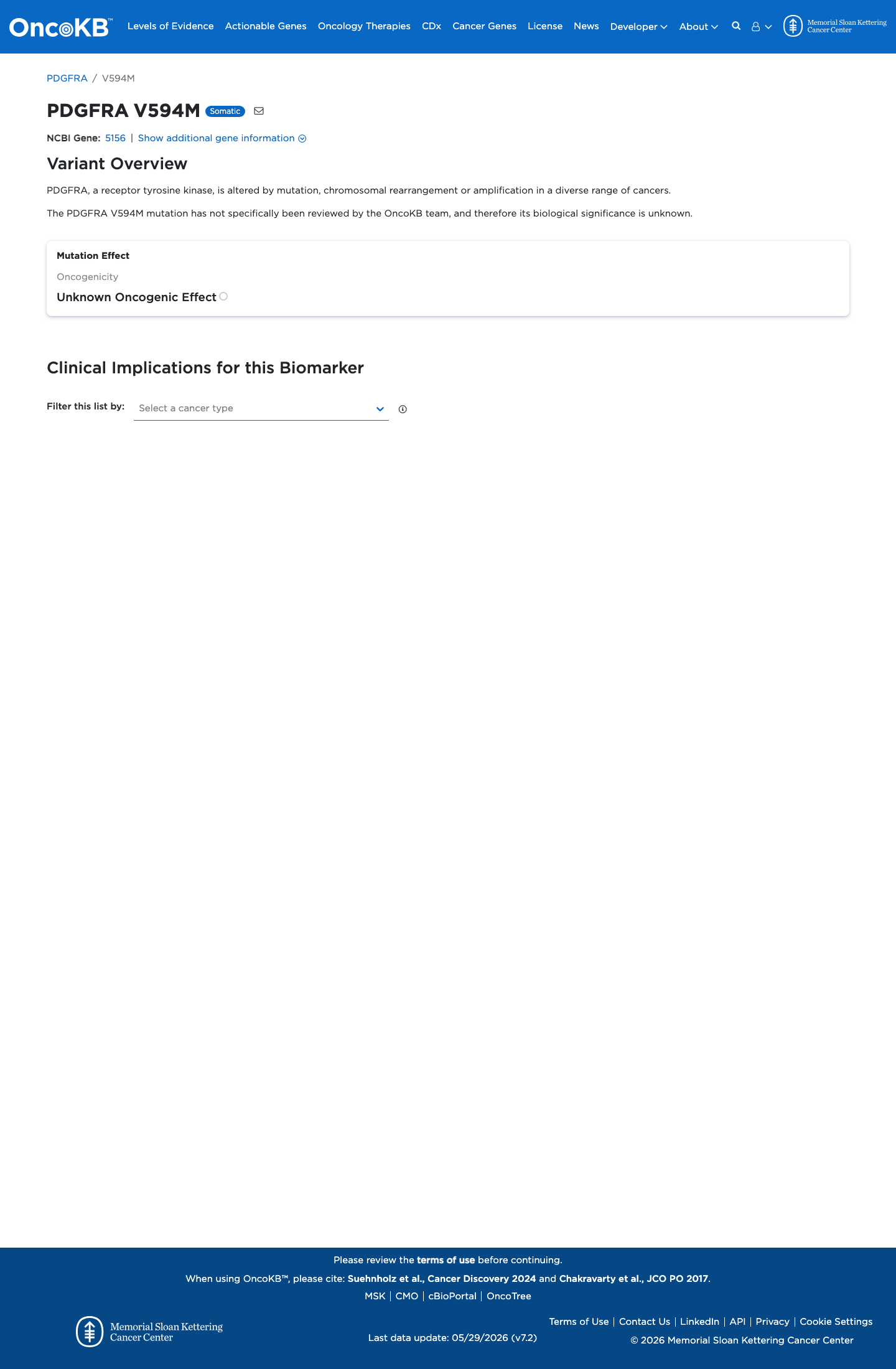 Functional / OncoKB screenshot