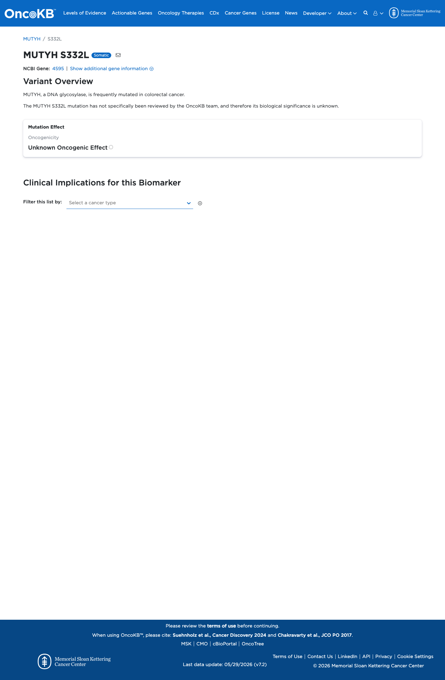 Functional / OncoKB screenshot