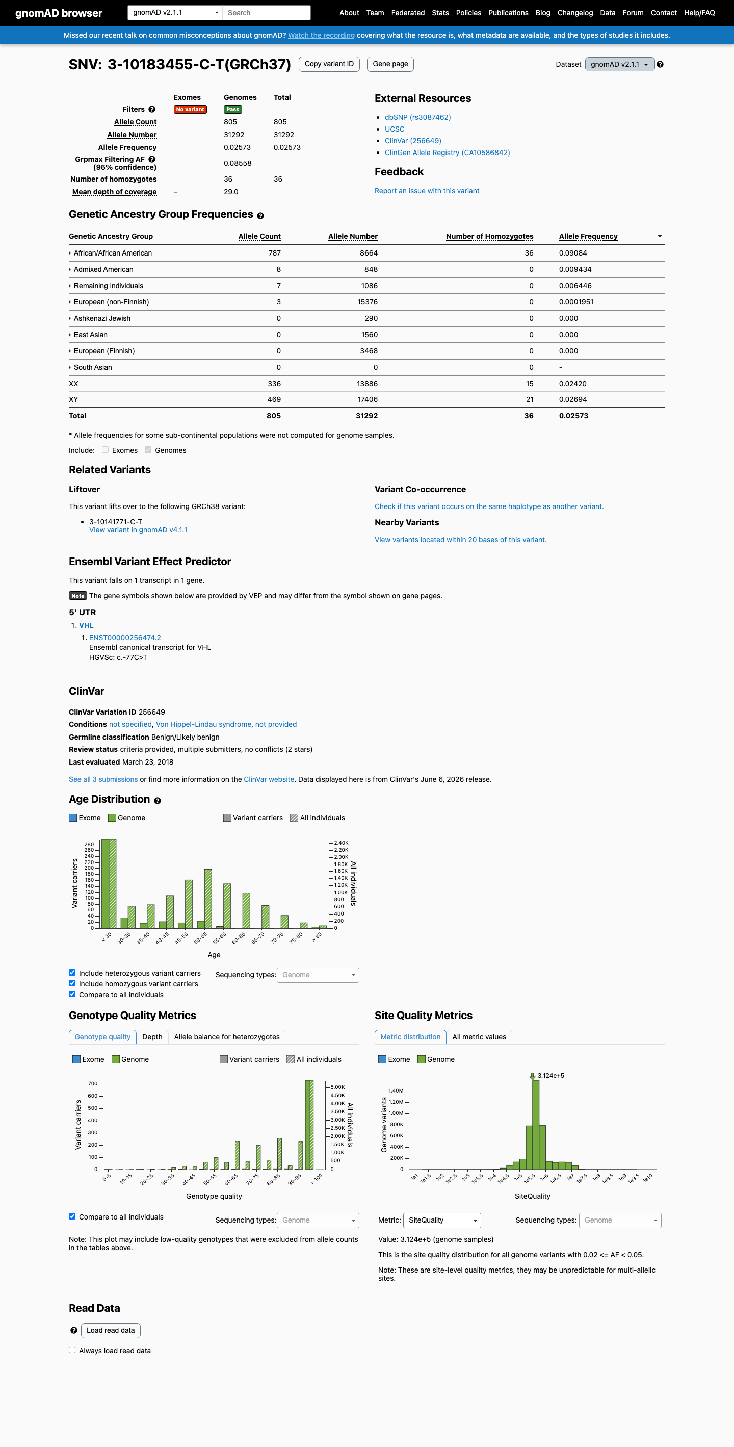 gnomAD v2.1 screenshot
