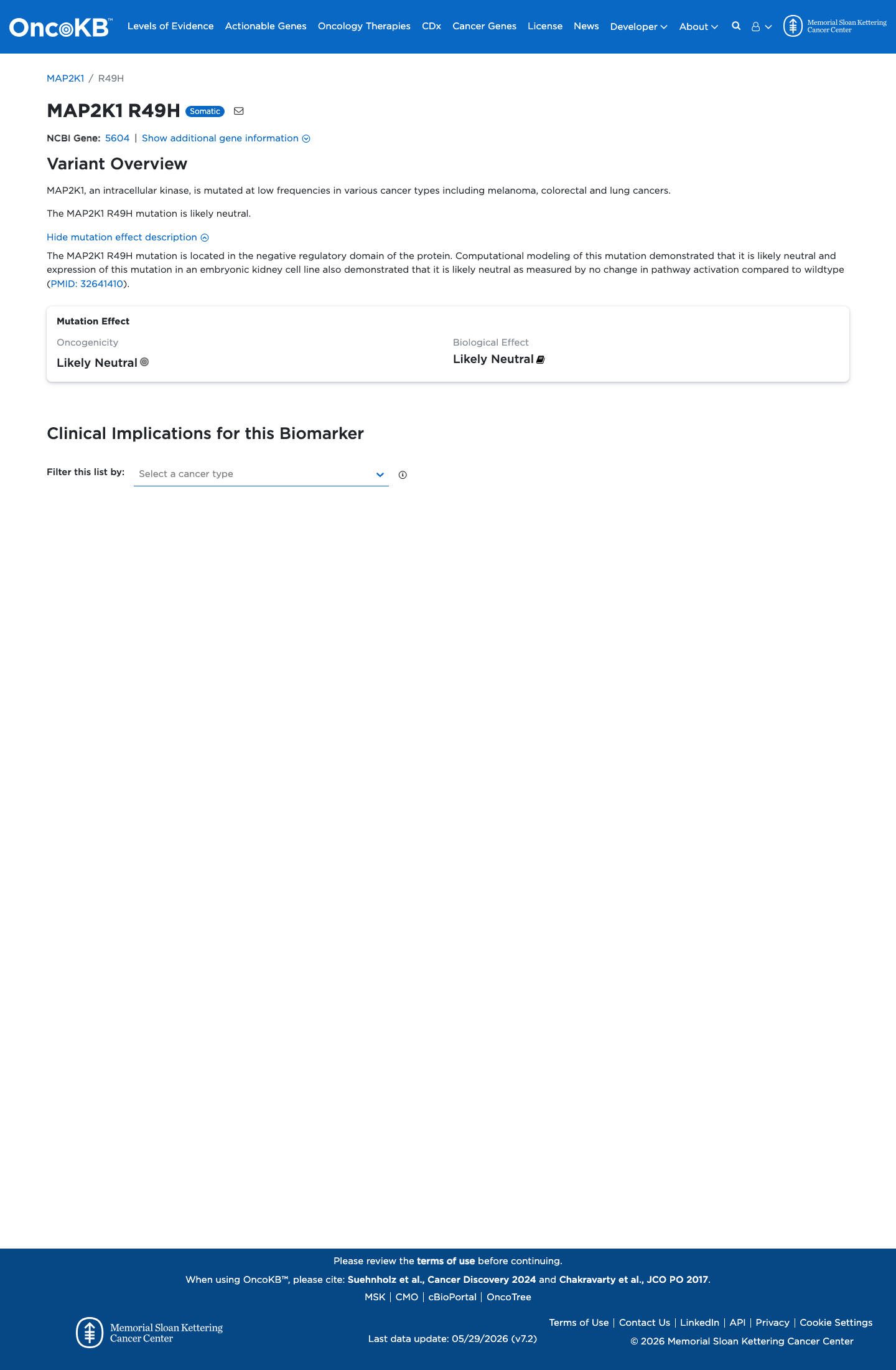 Functional / OncoKB screenshot