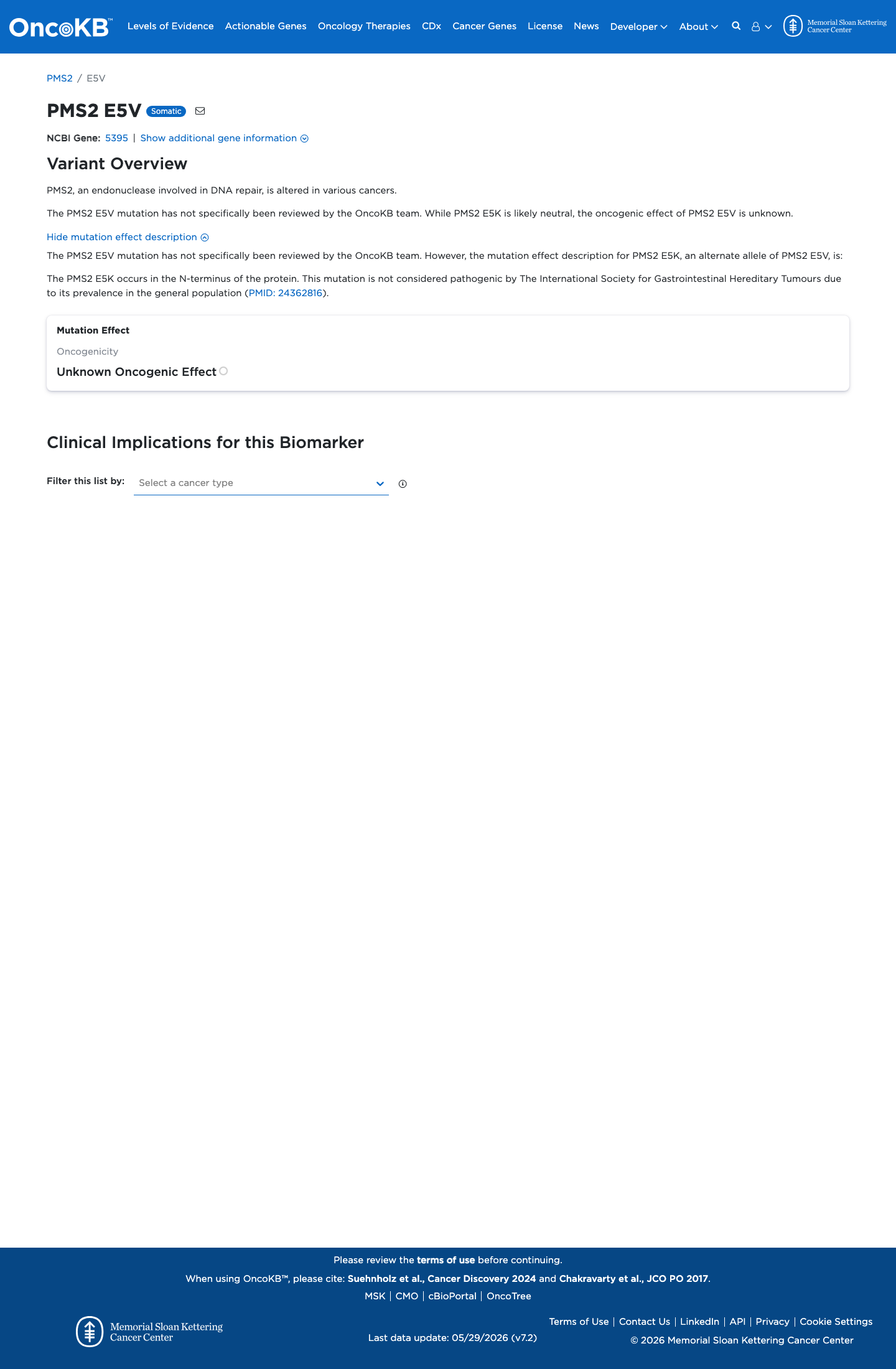 Functional / OncoKB screenshot