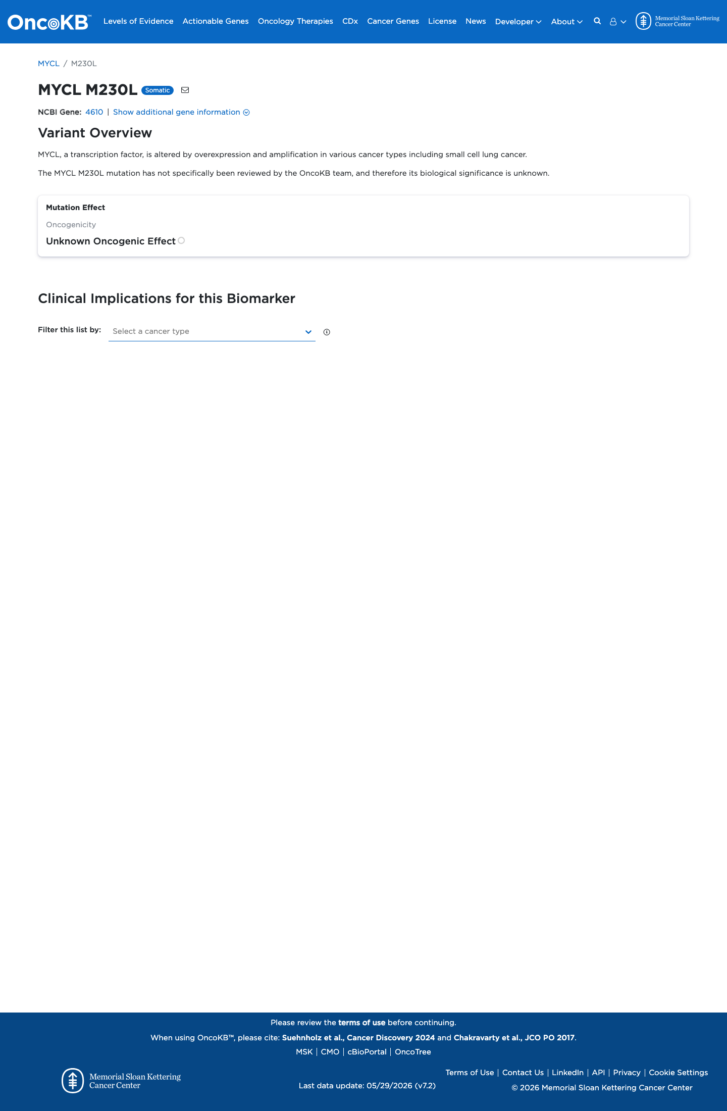 Functional / OncoKB screenshot