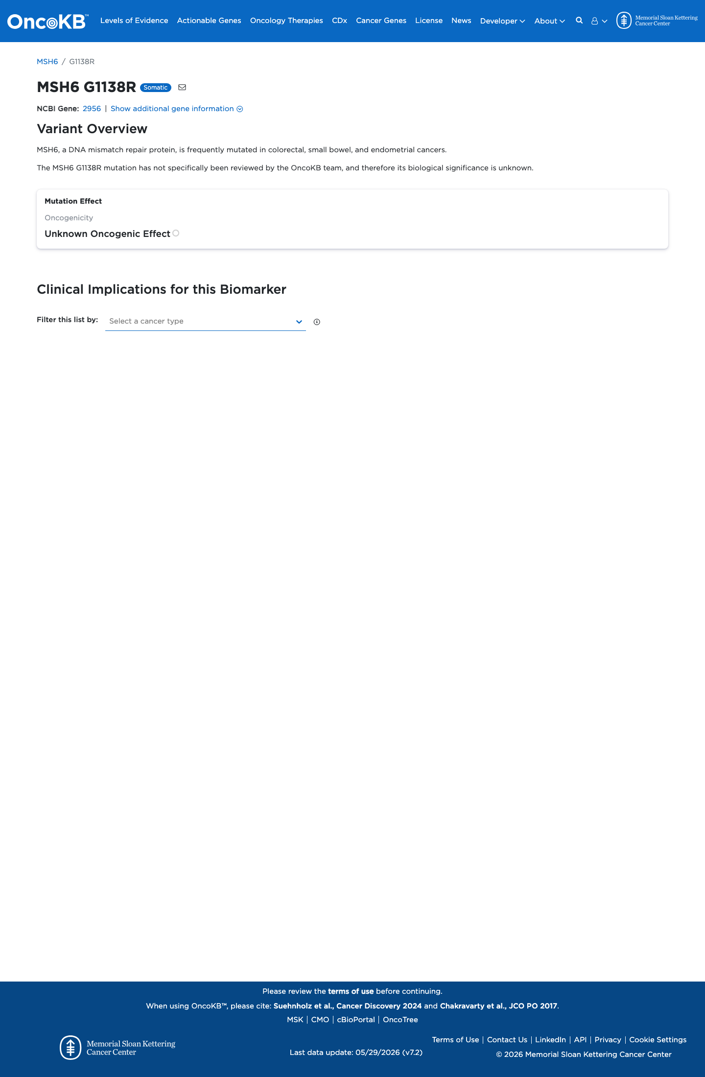 Functional / OncoKB screenshot