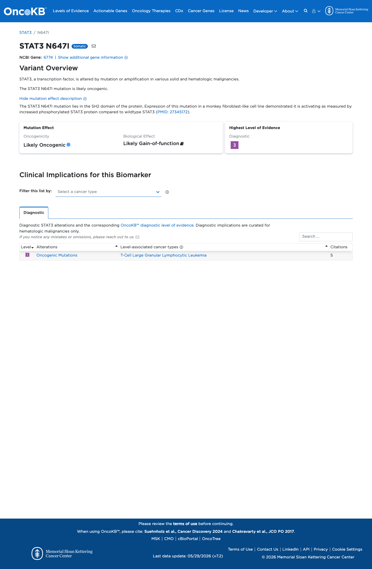 Functional / OncoKB screenshot