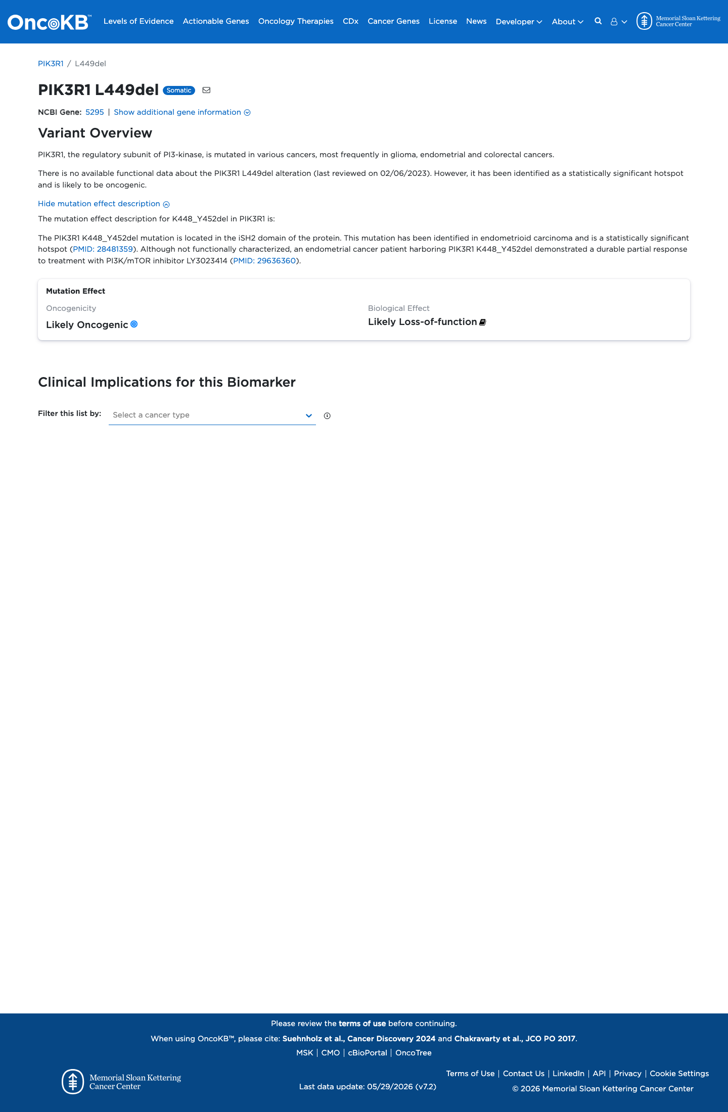 Functional / OncoKB screenshot