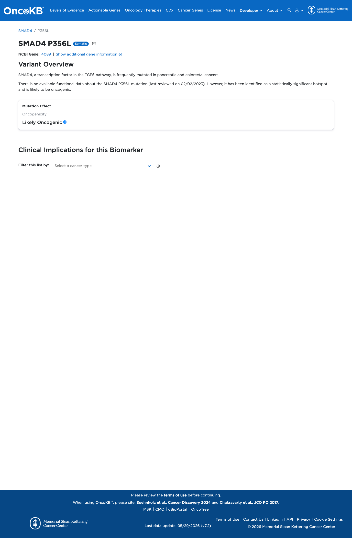 Functional / OncoKB screenshot