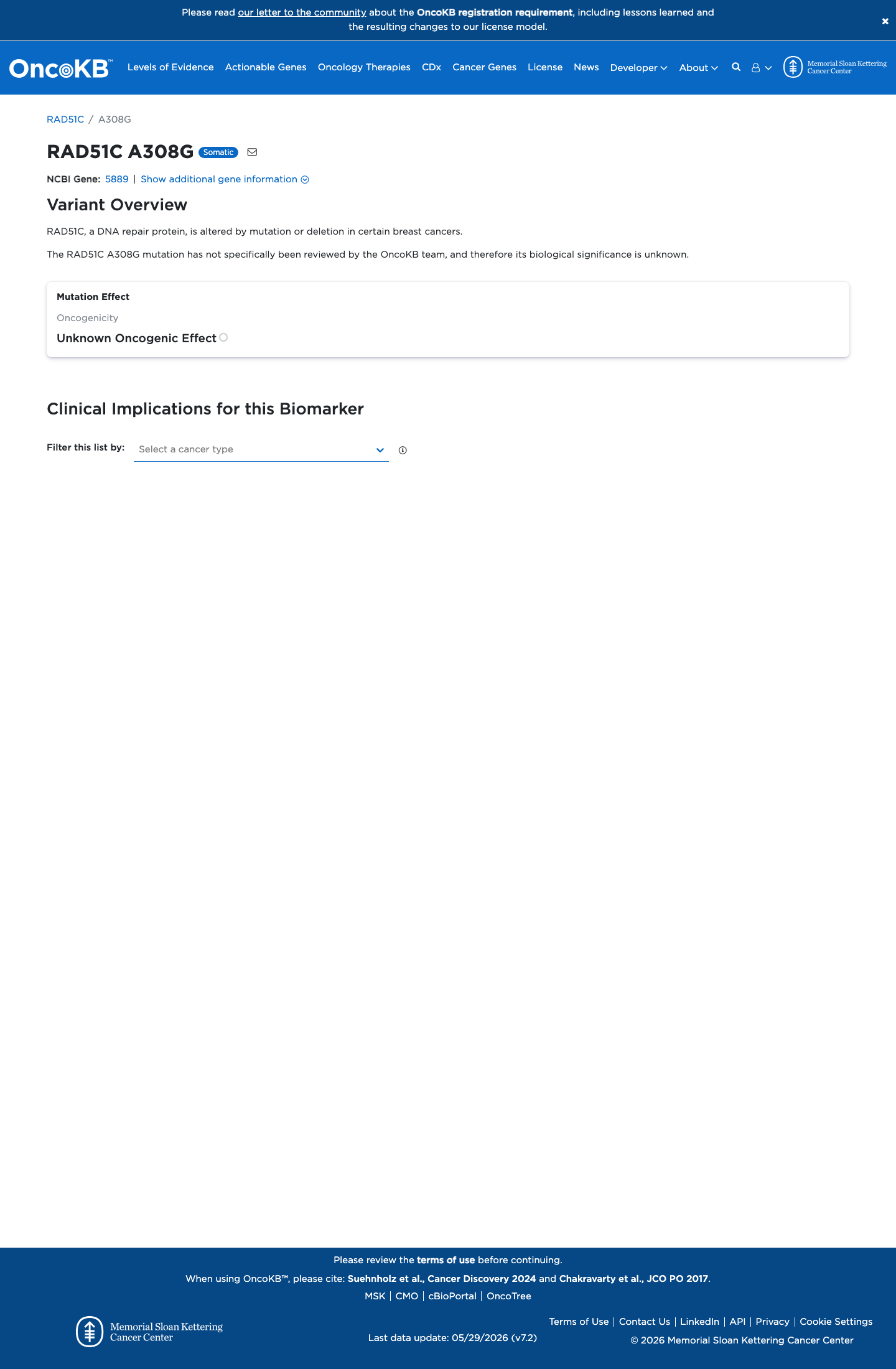 Functional / OncoKB screenshot