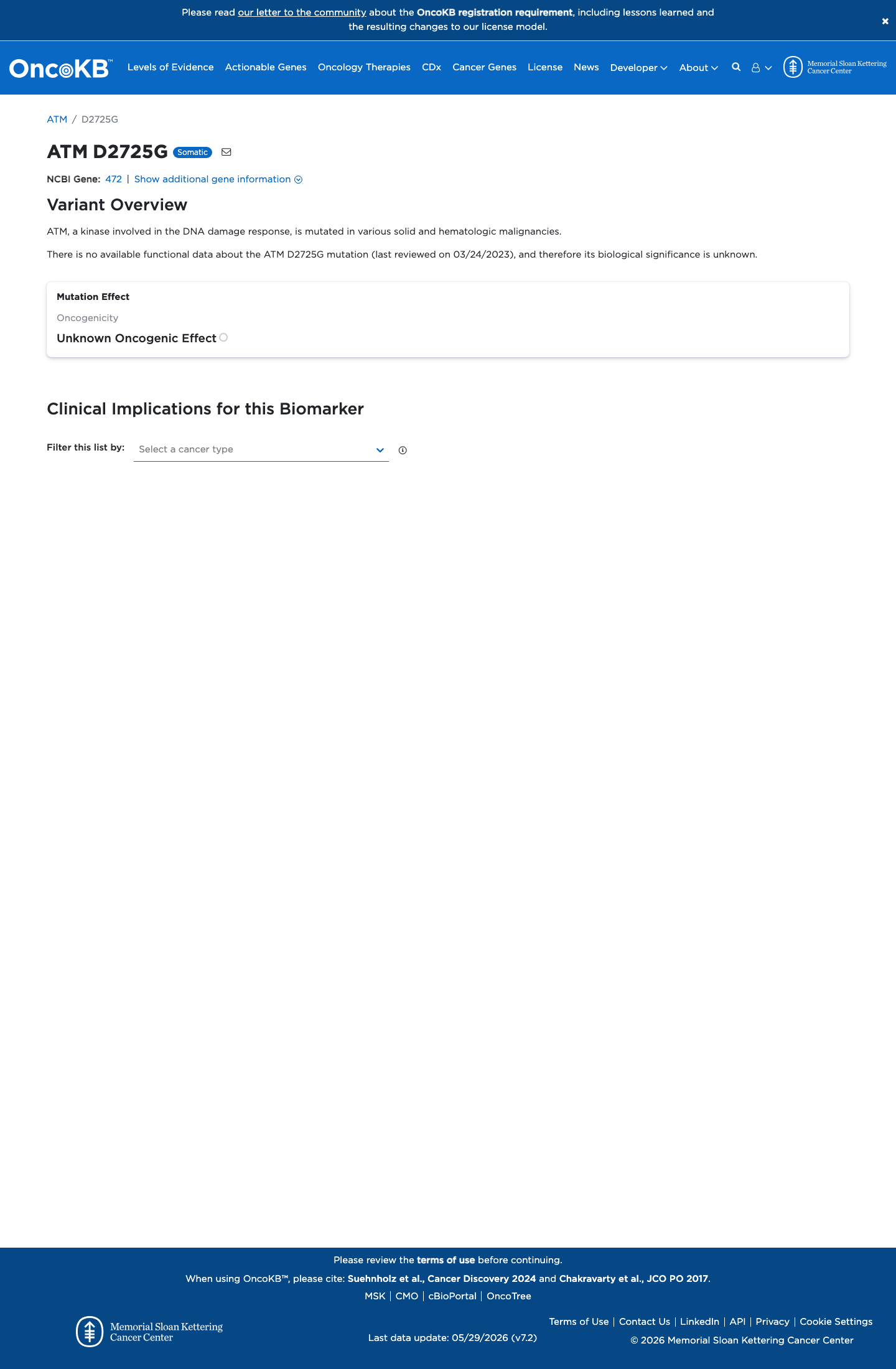 Functional / OncoKB screenshot