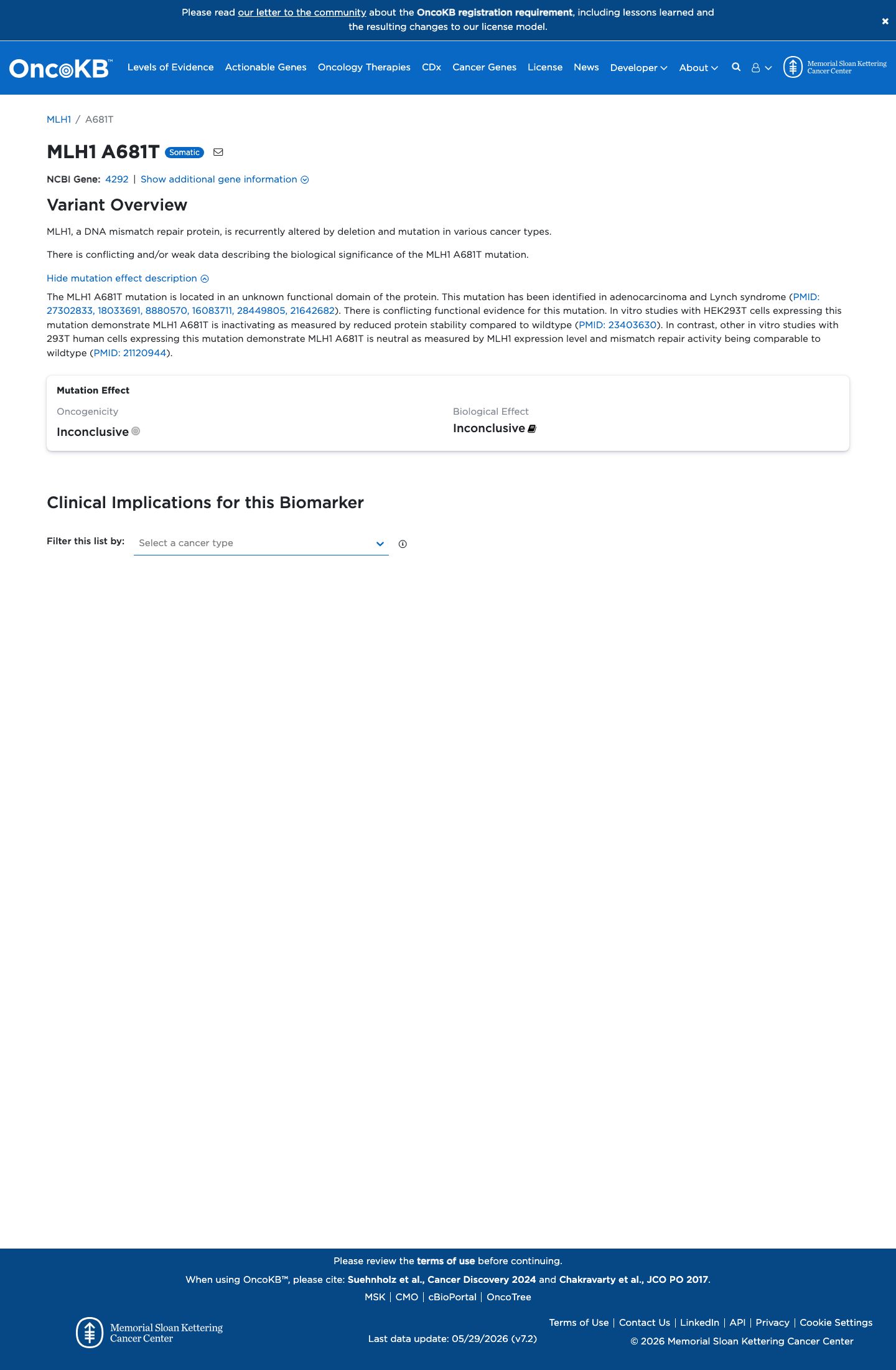 Functional / OncoKB screenshot