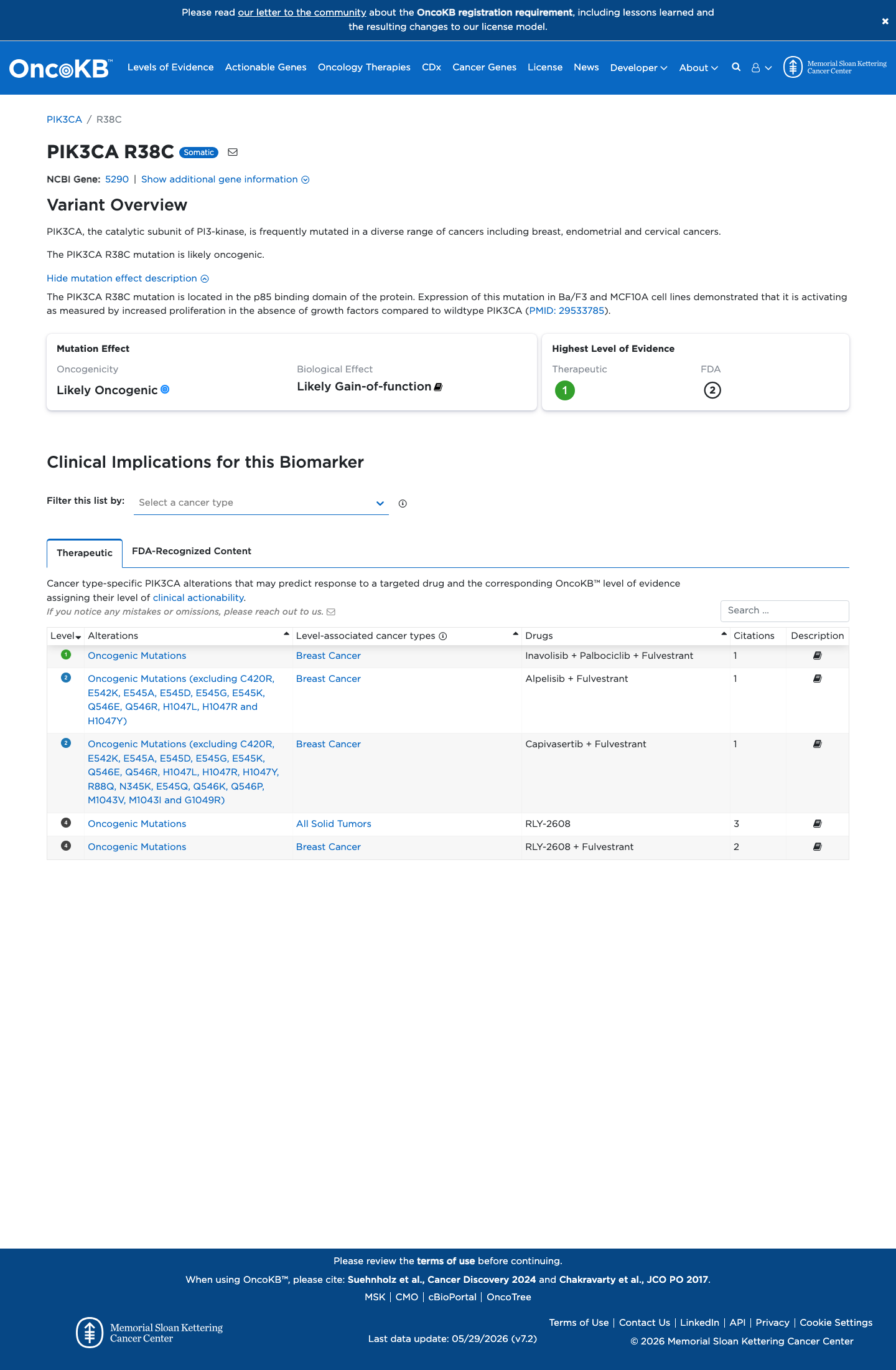 Functional / OncoKB screenshot