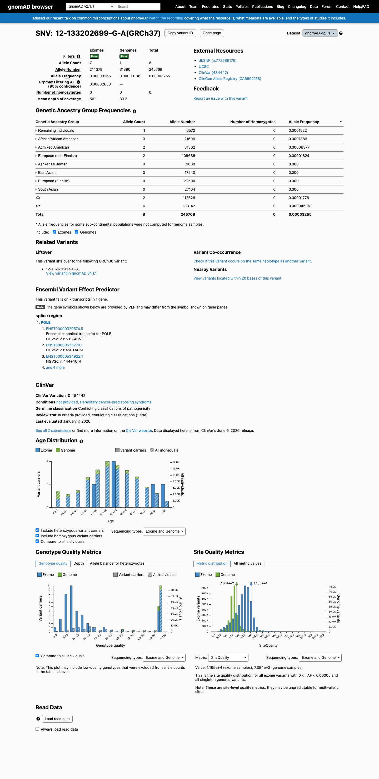 gnomAD v2.1 screenshot