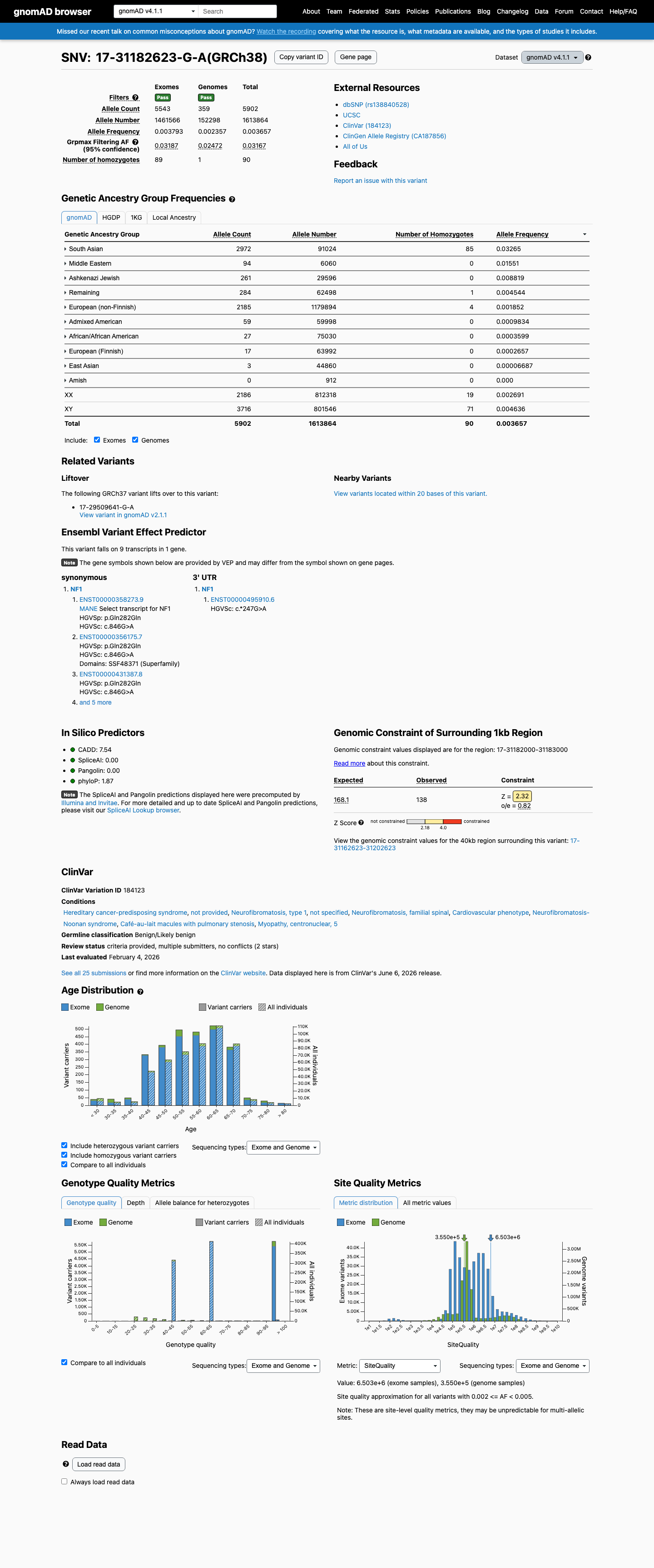 gnomAD v4.1 screenshot