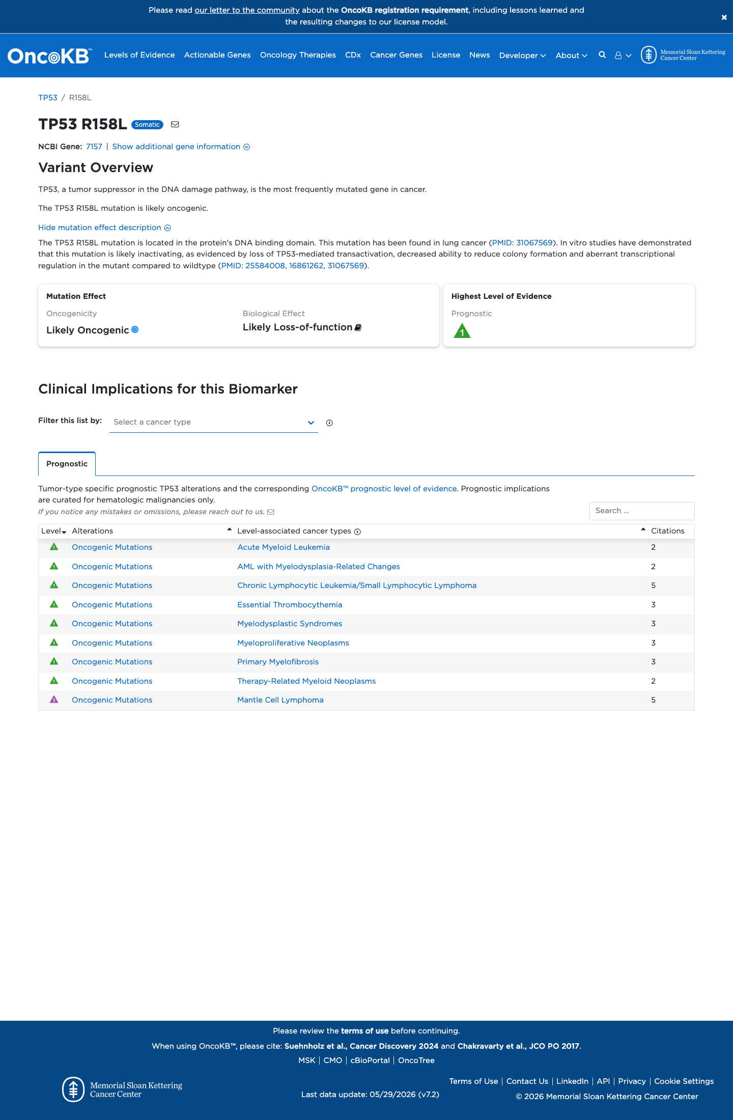 Functional / OncoKB screenshot