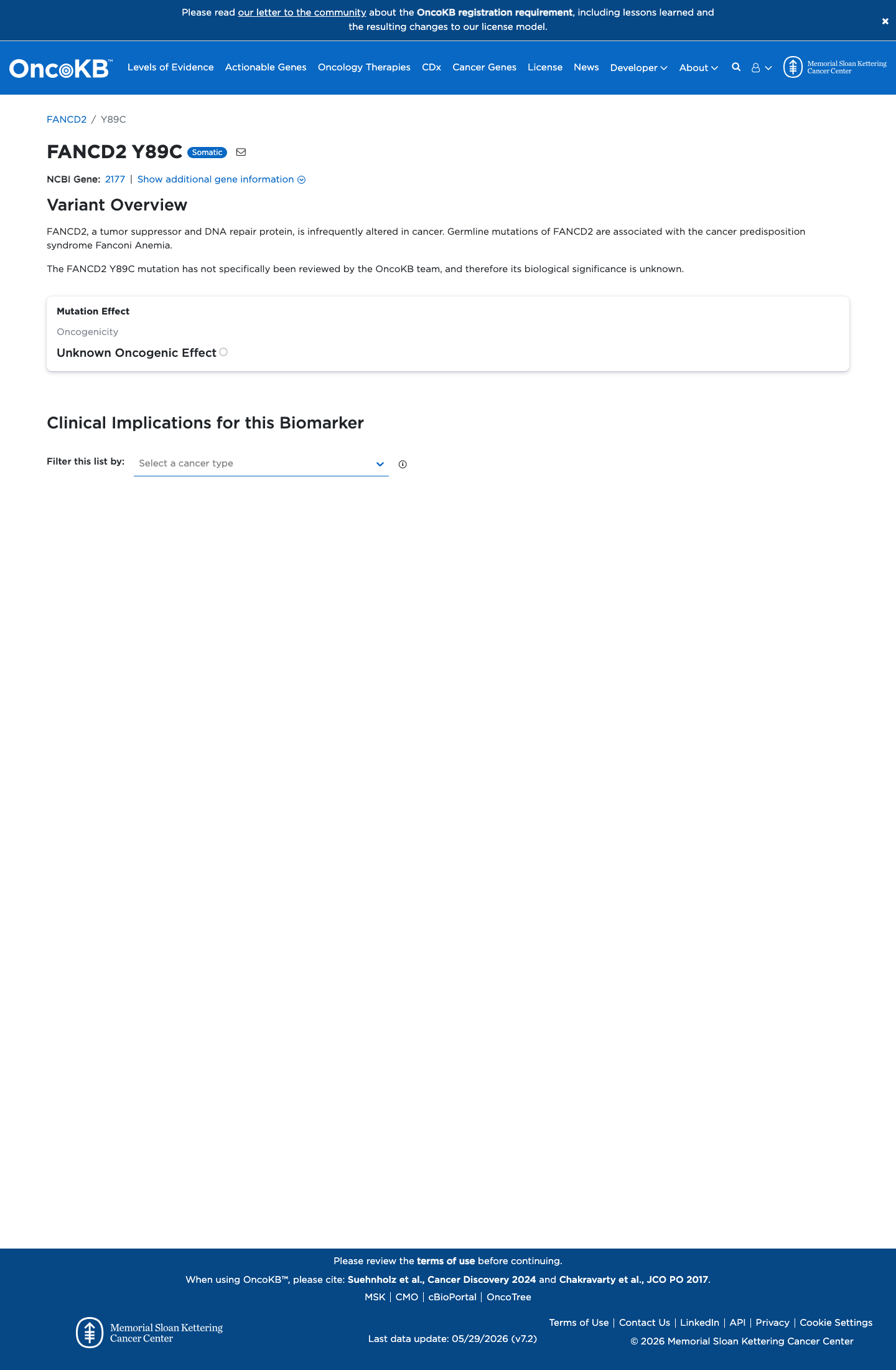 Functional / OncoKB screenshot
