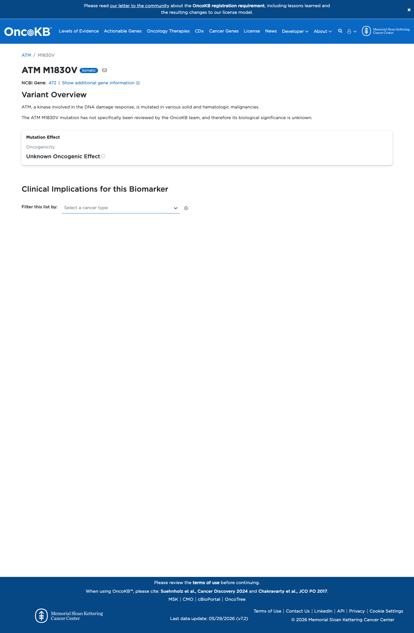 Functional / OncoKB screenshot