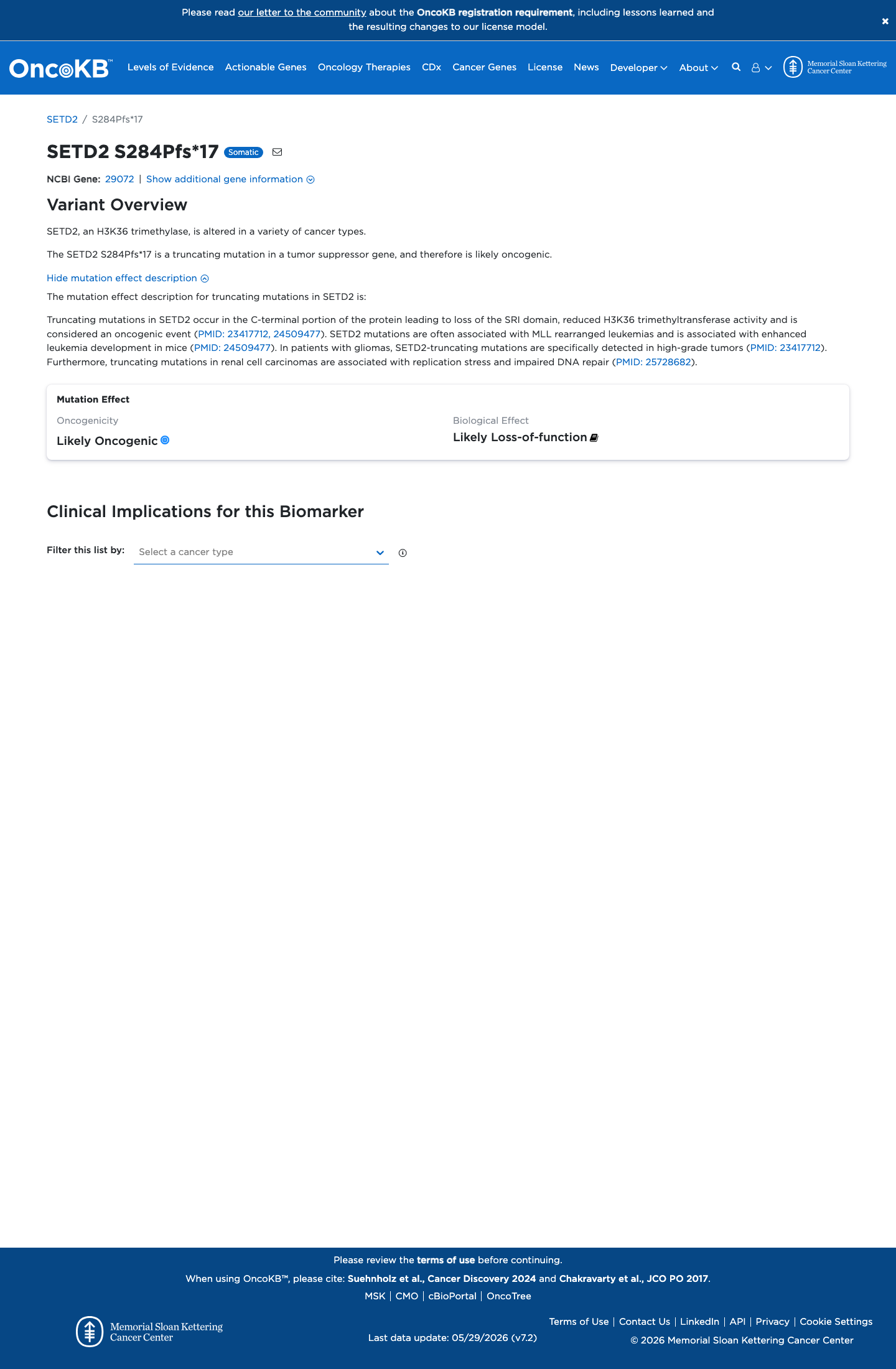 Functional / OncoKB screenshot