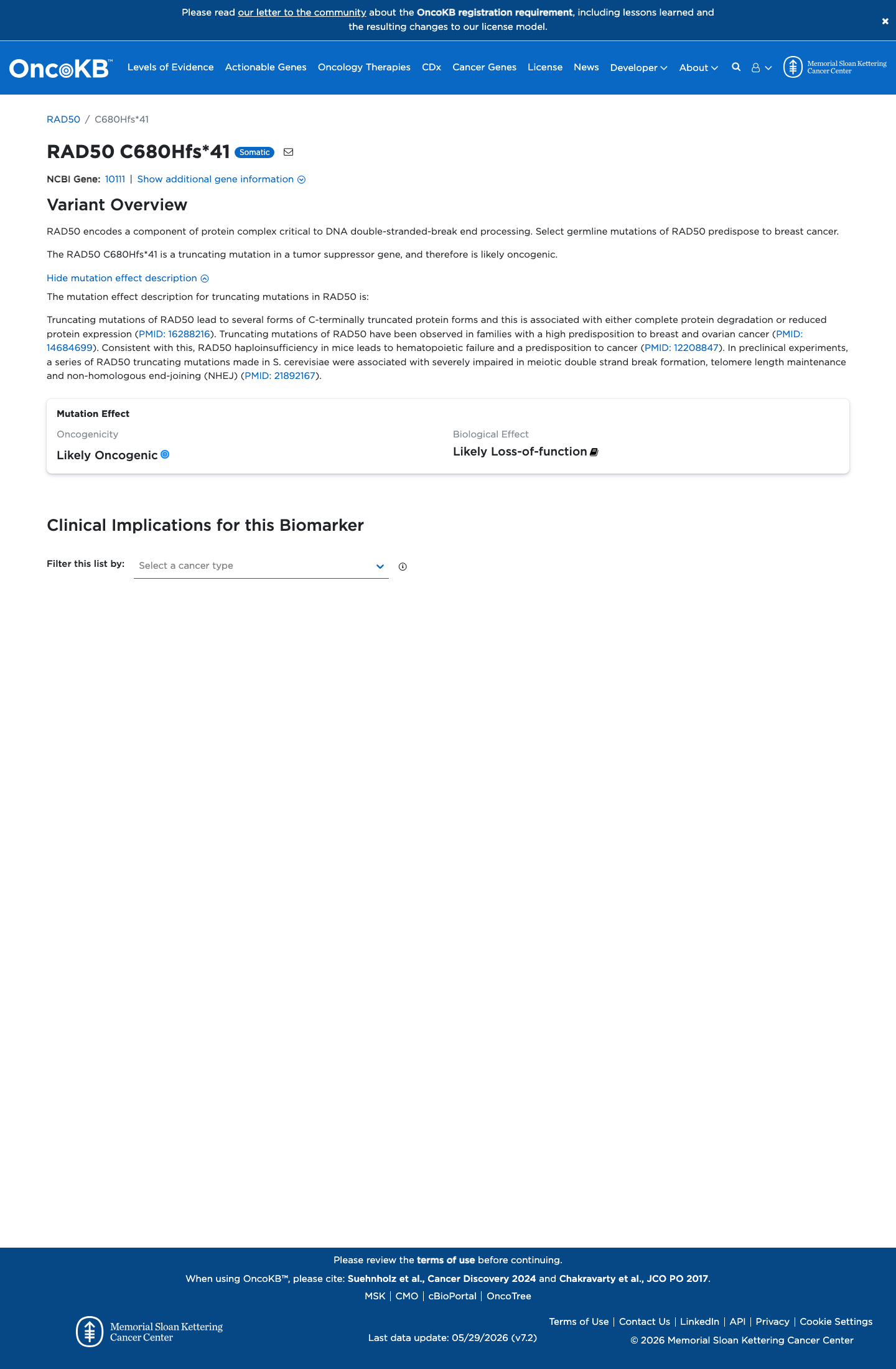 Functional / OncoKB screenshot