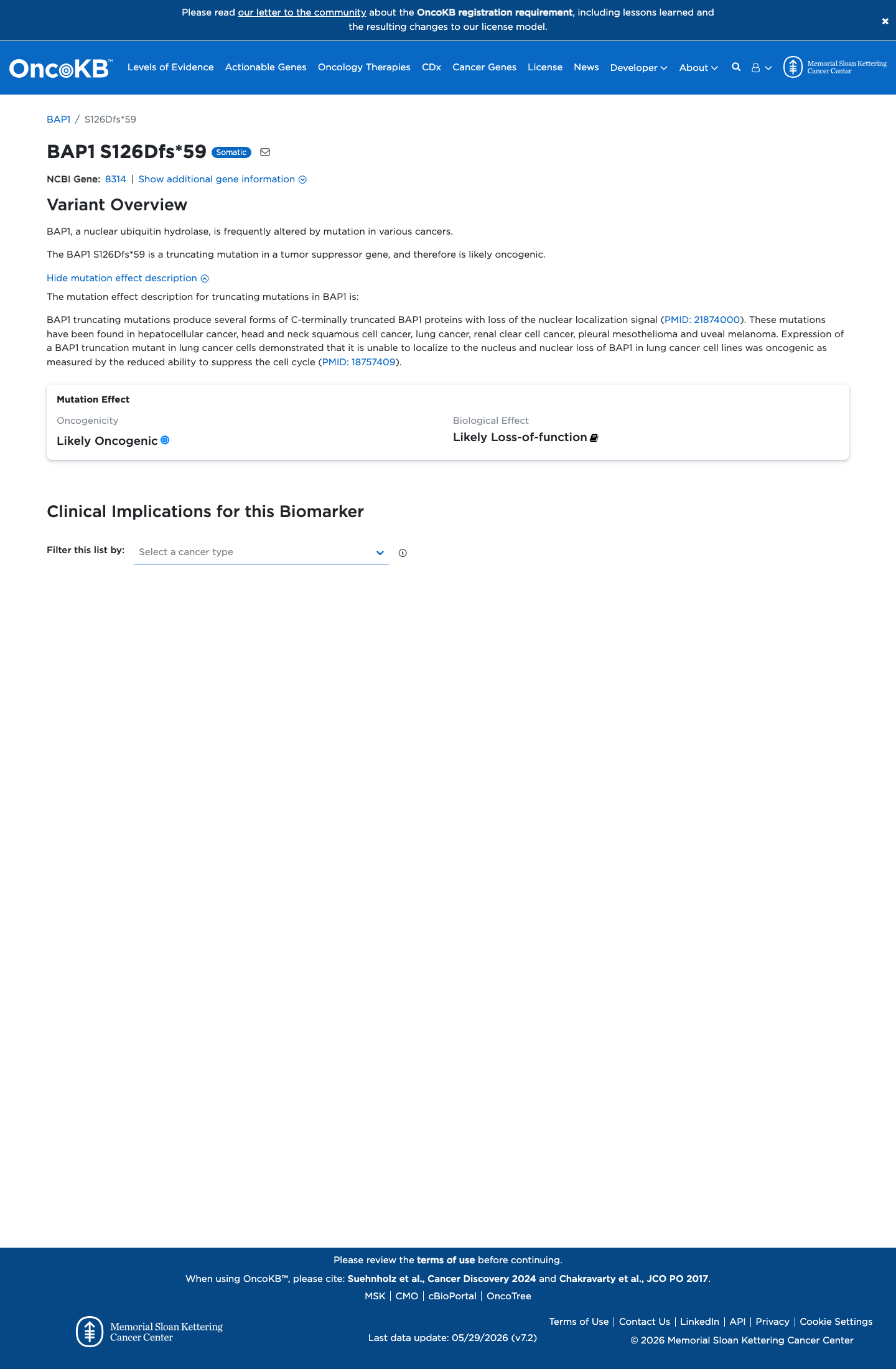 Functional / OncoKB screenshot