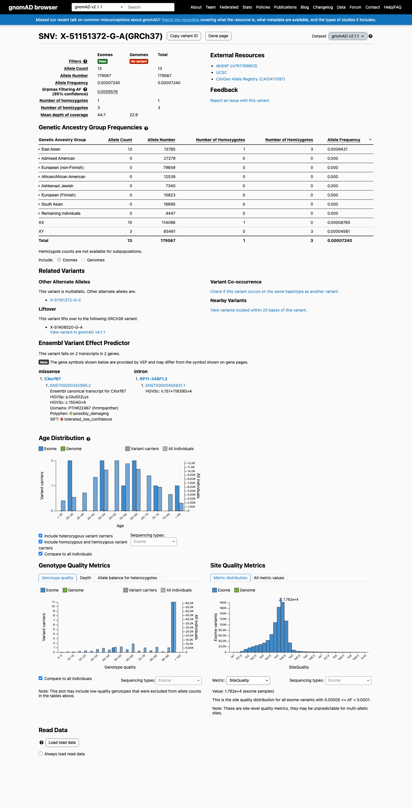 gnomAD v2.1 screenshot