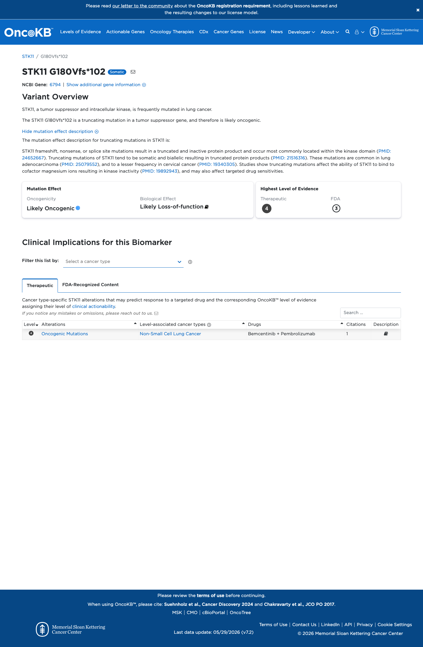 Functional / OncoKB screenshot