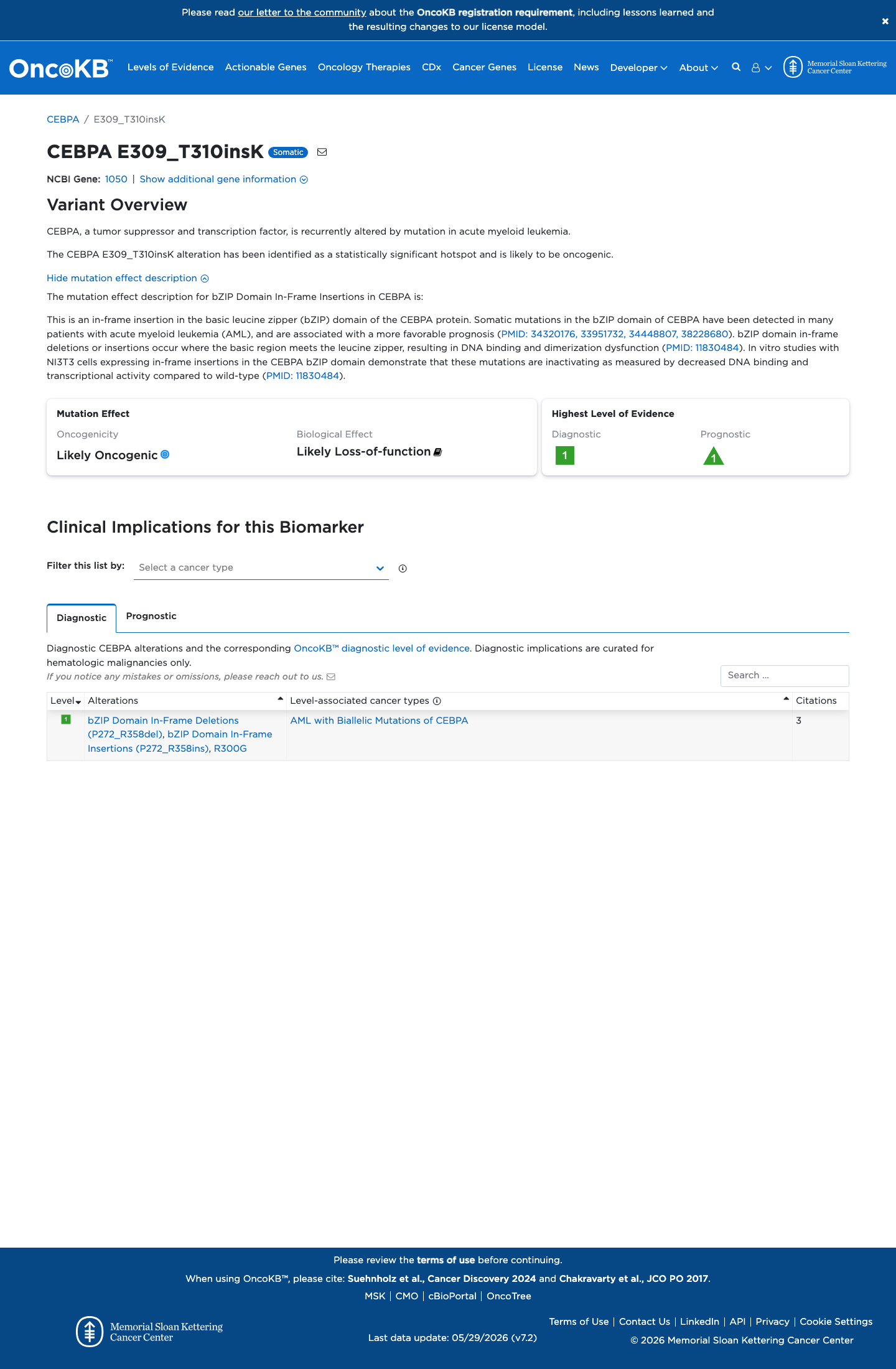 Functional / OncoKB screenshot