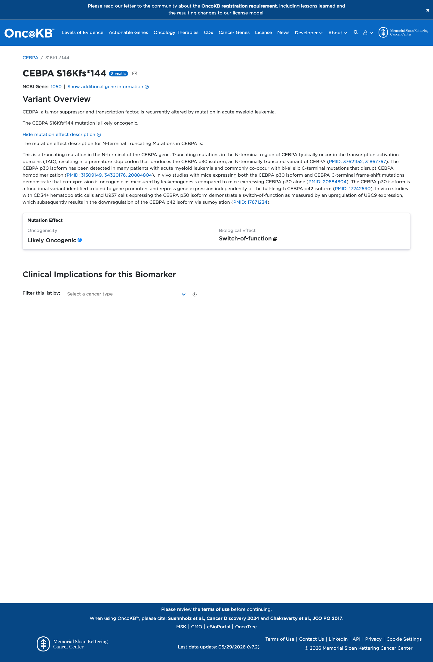 Functional / OncoKB screenshot