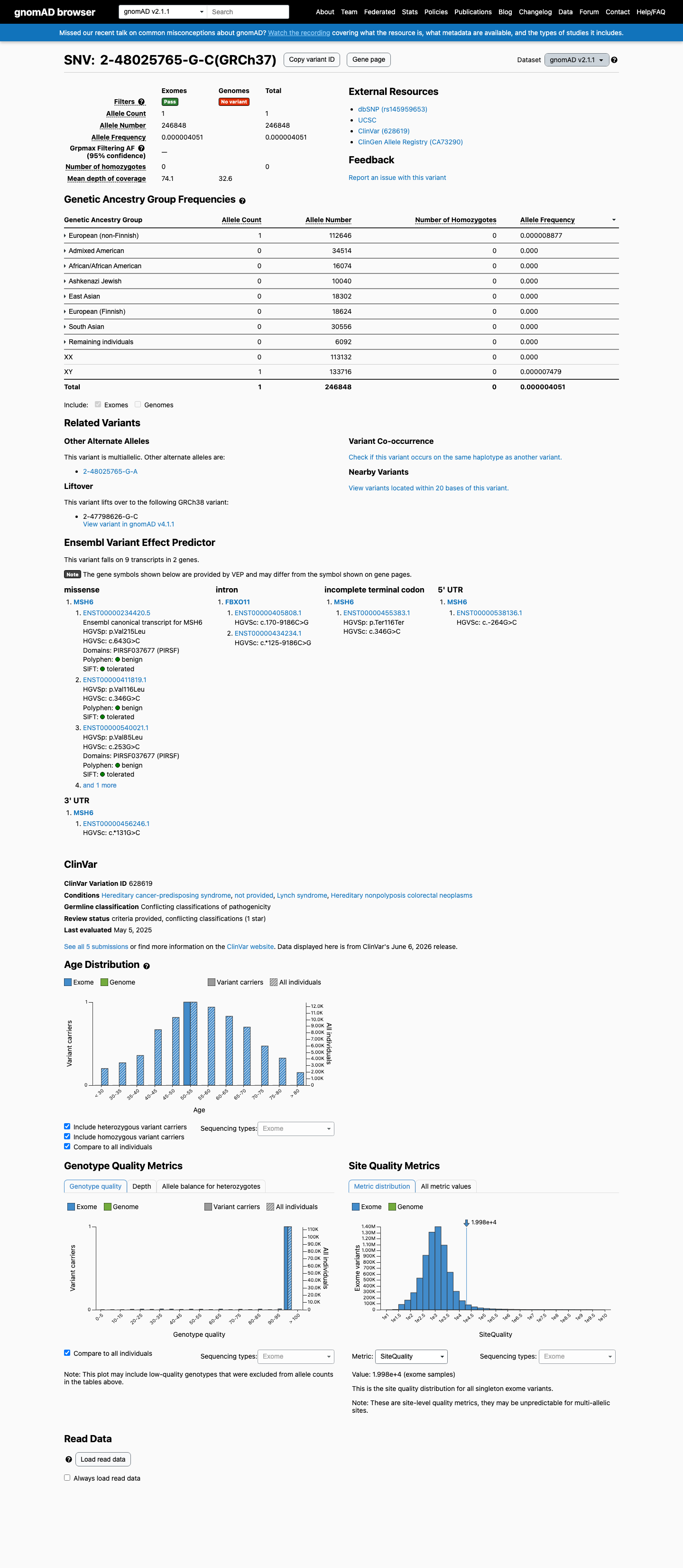 gnomAD v2.1 screenshot