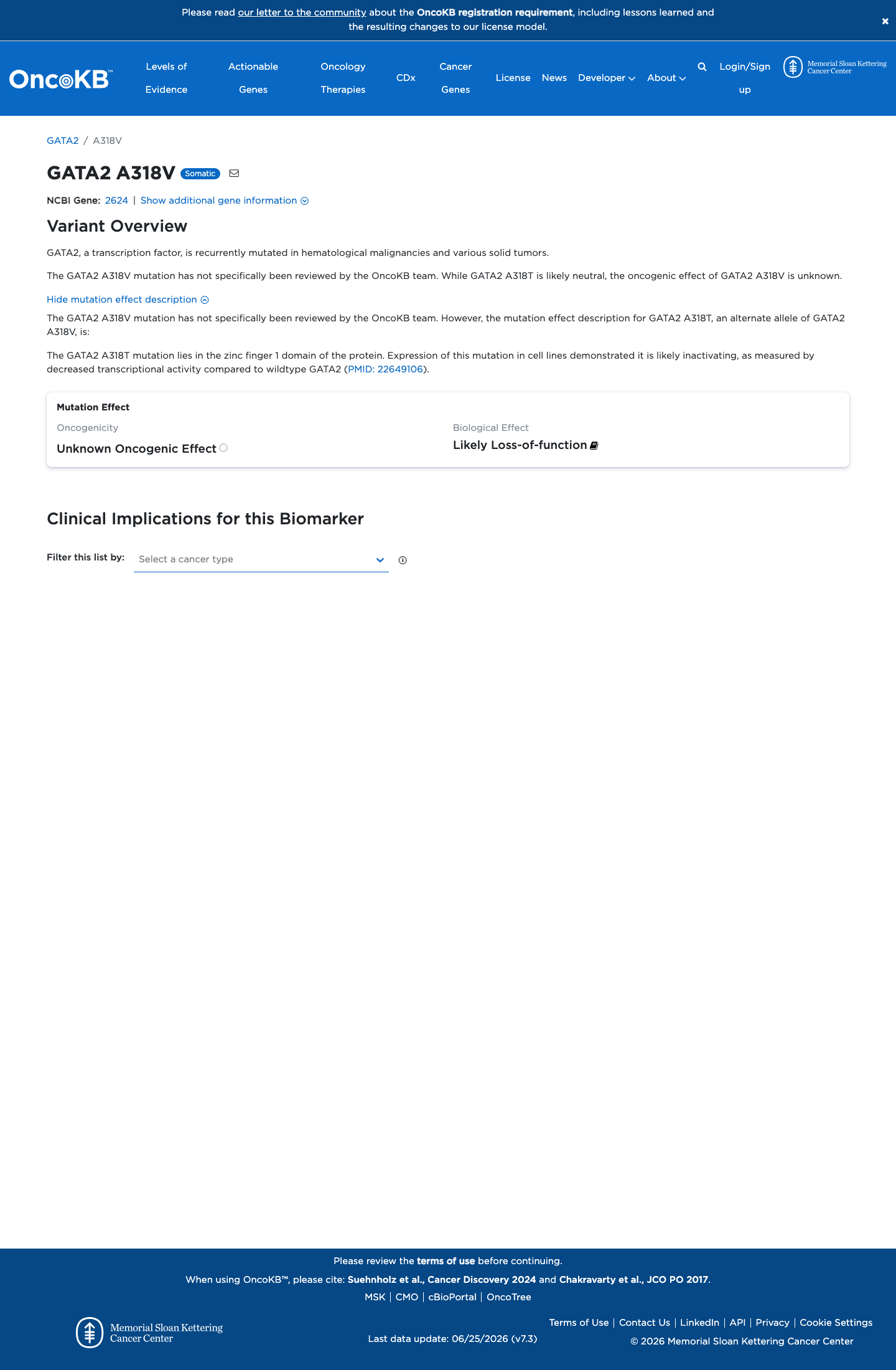 Functional / OncoKB screenshot