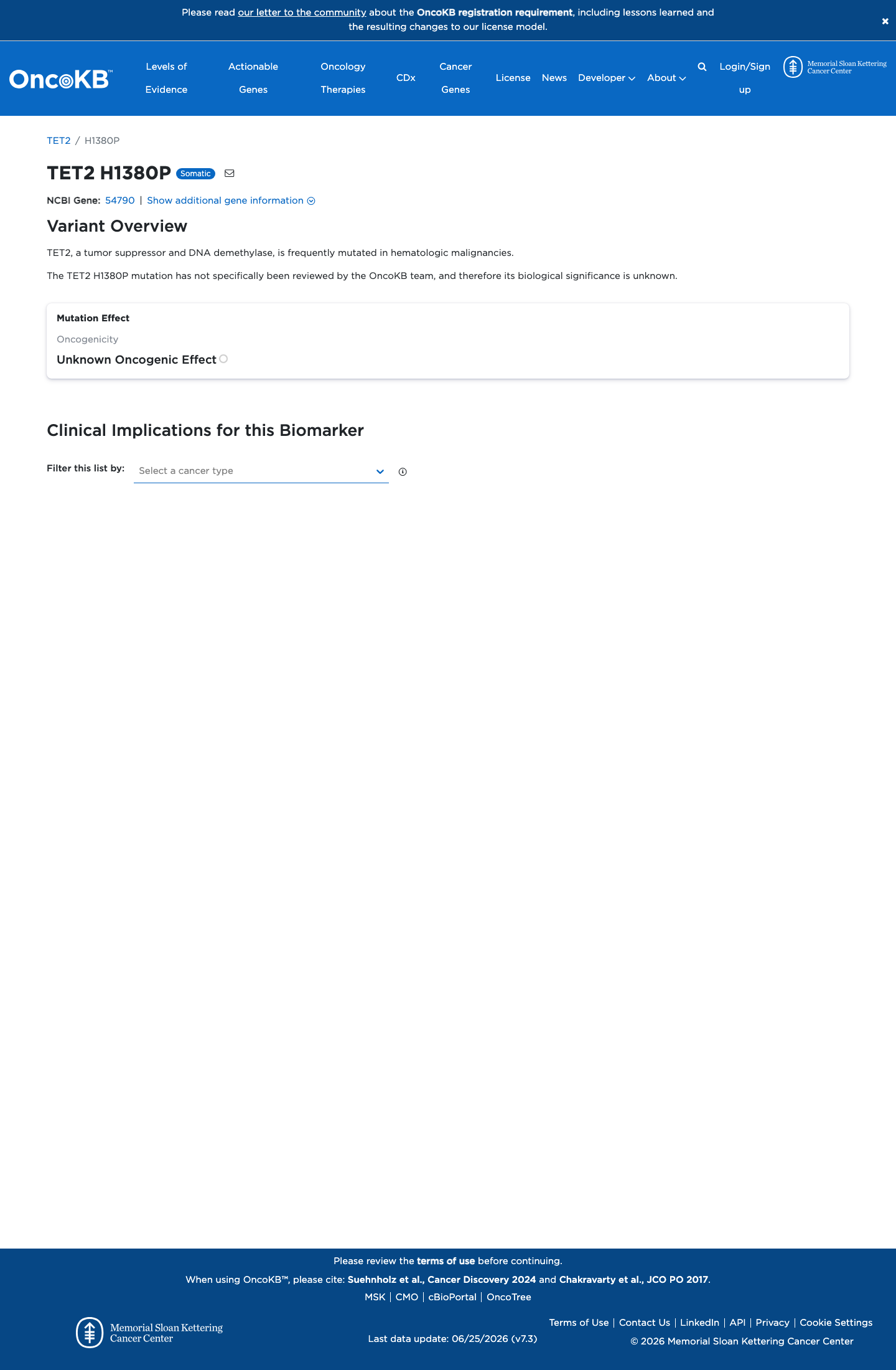 Functional / OncoKB screenshot