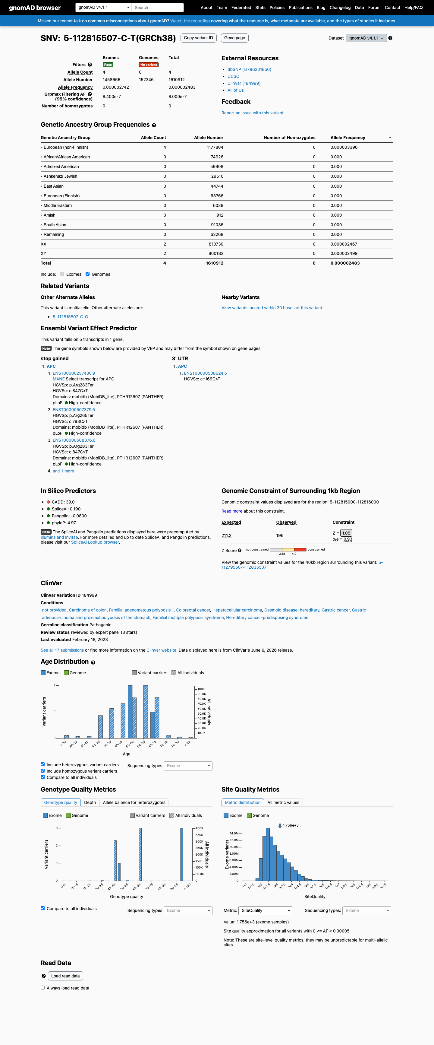 gnomAD v4.1 screenshot